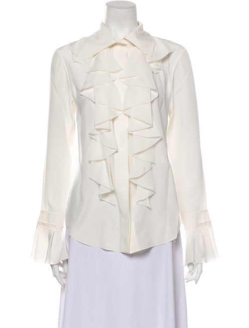 Chloé Silk Long Sleeve Button-Up Top