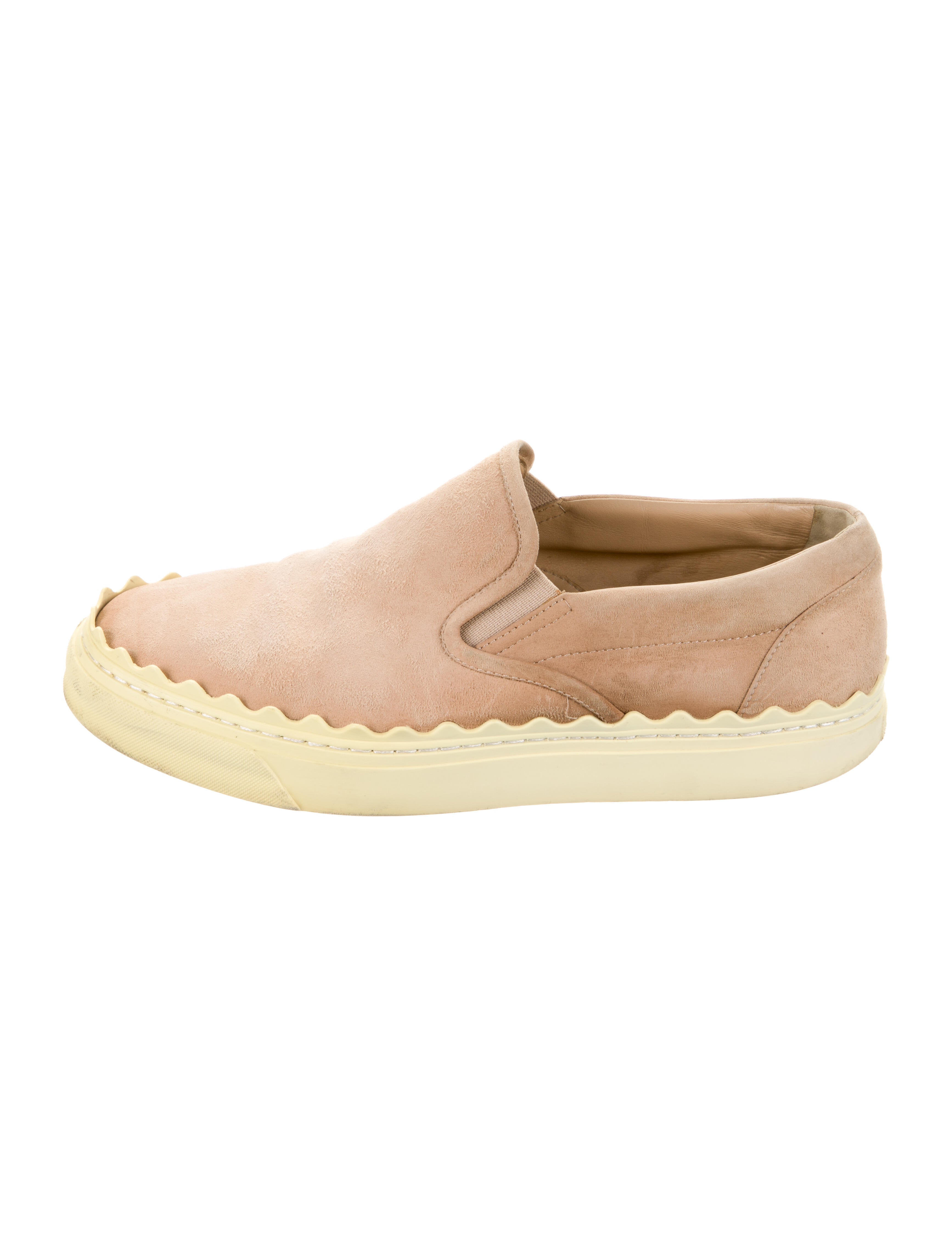 Chloé Suede Scalloped Accent Sneakers
