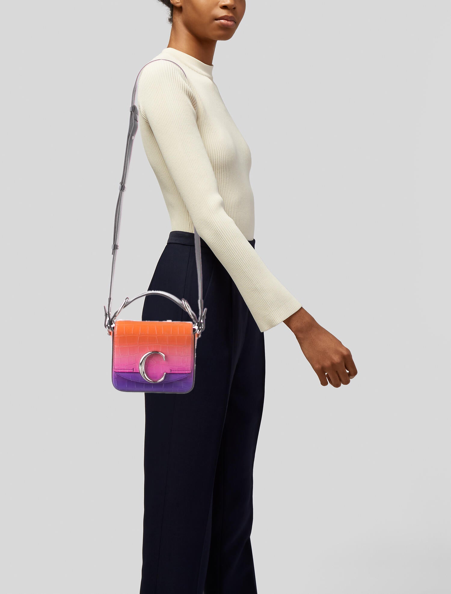 Chloé Embossed Mini Crossbody Bag Pink Crossbody Bags, Handbags CHL186377 The RealReal