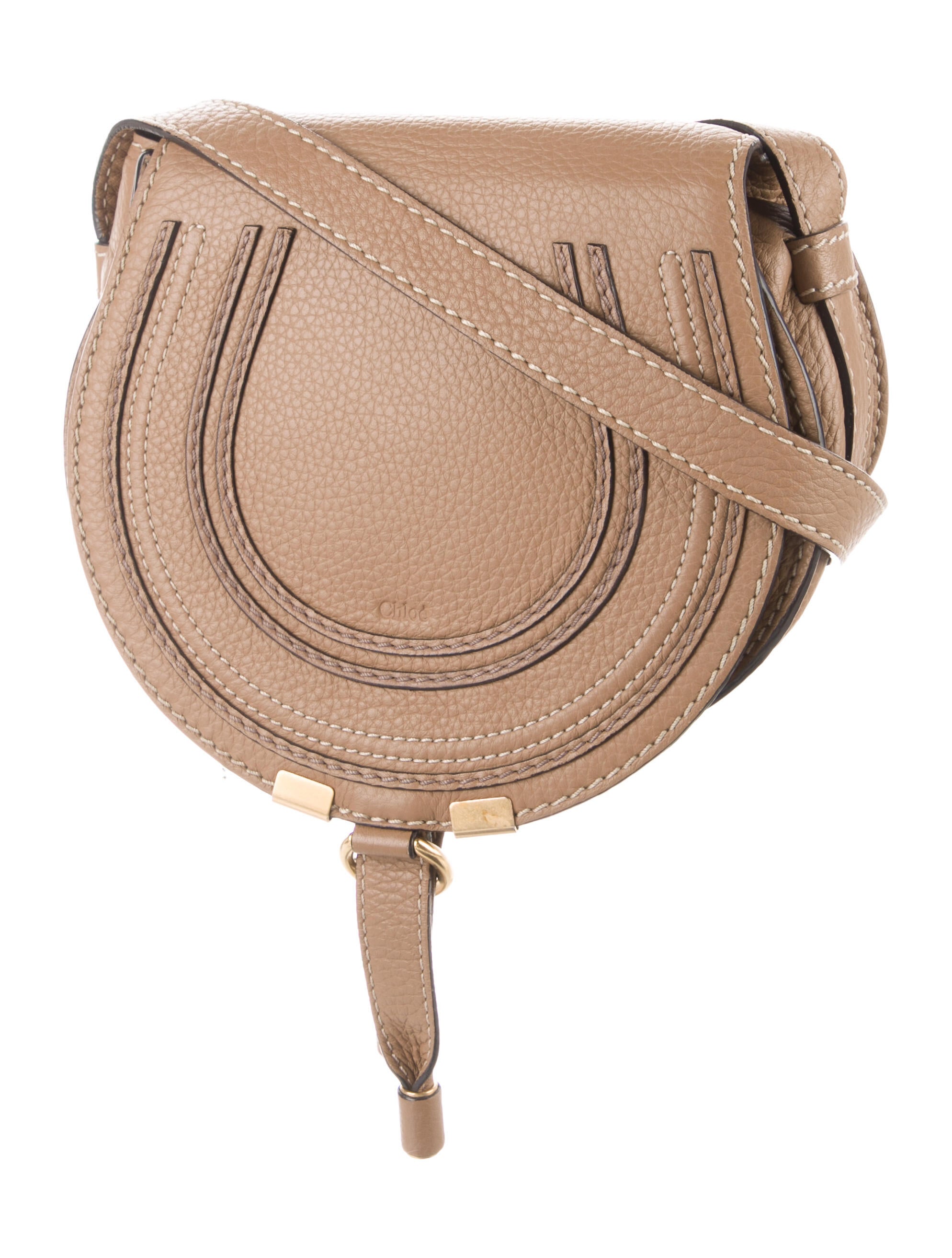 Chloé Marcie Small Saddle Crossbody Bag Neutrals Crossbody Bags