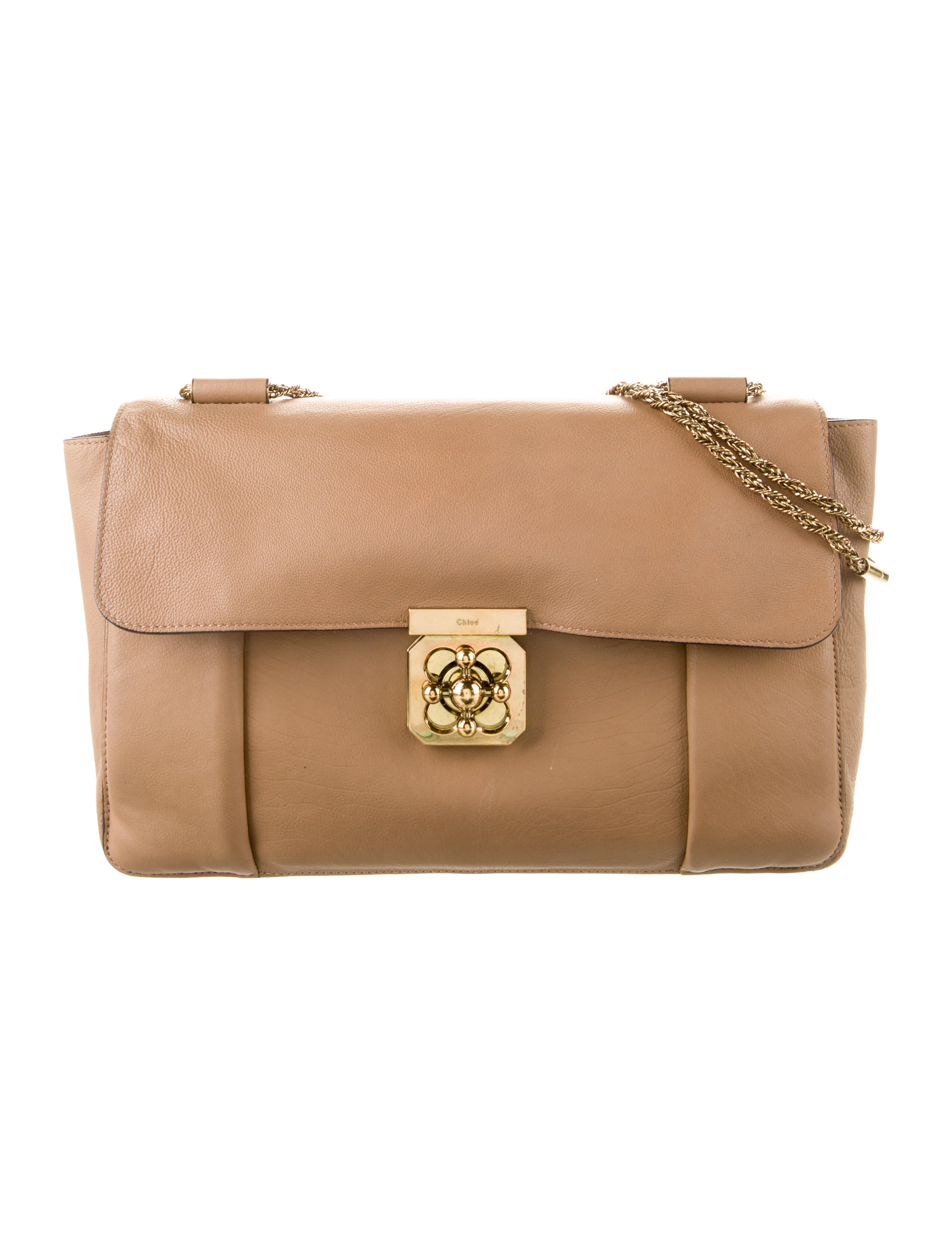 Chloé Leather Elsie Shoulder Bag Brown Shoulder Bags, Handbags