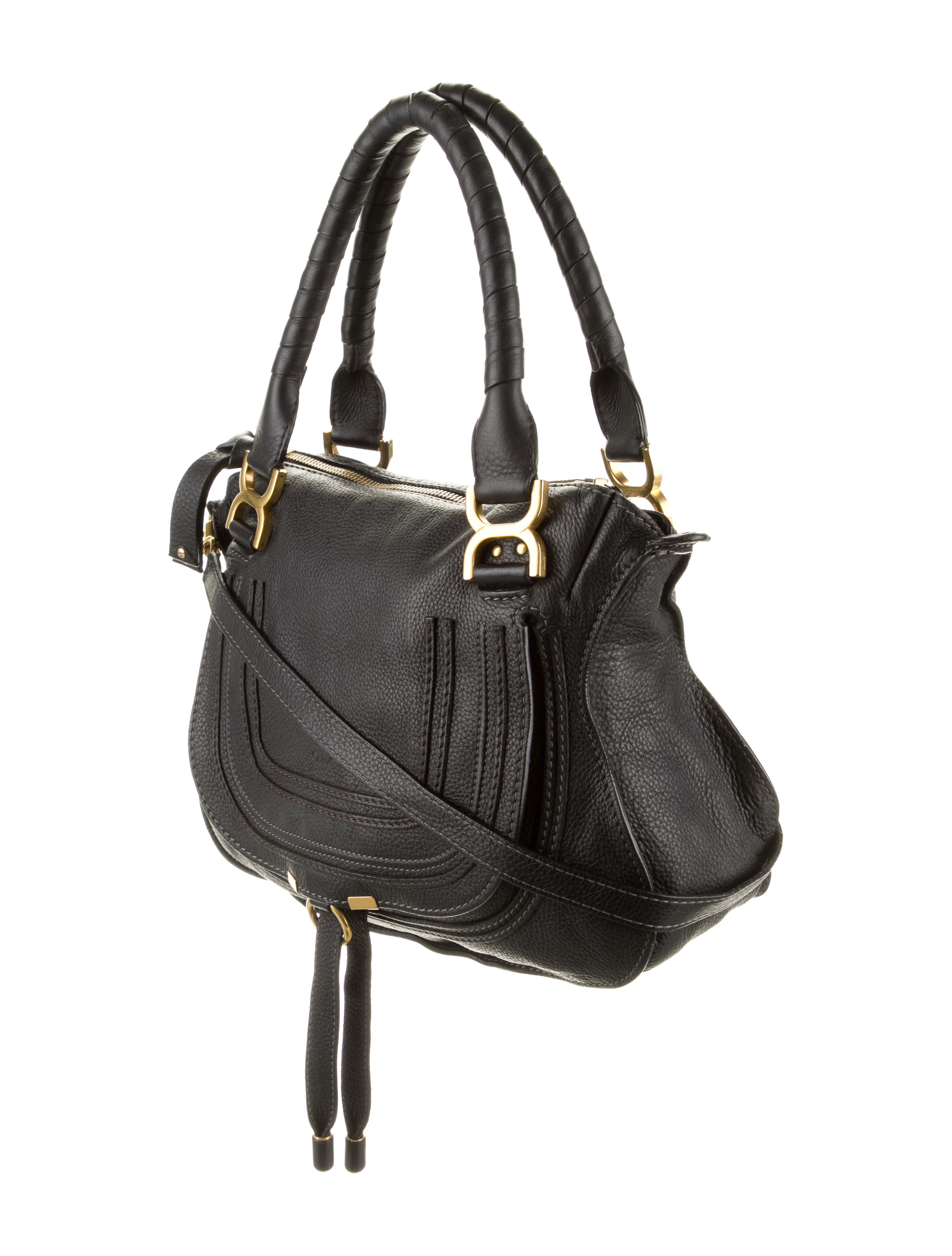 Chloé Leather Marcie Crossbody Bag Black Crossbody Bags, Handbags