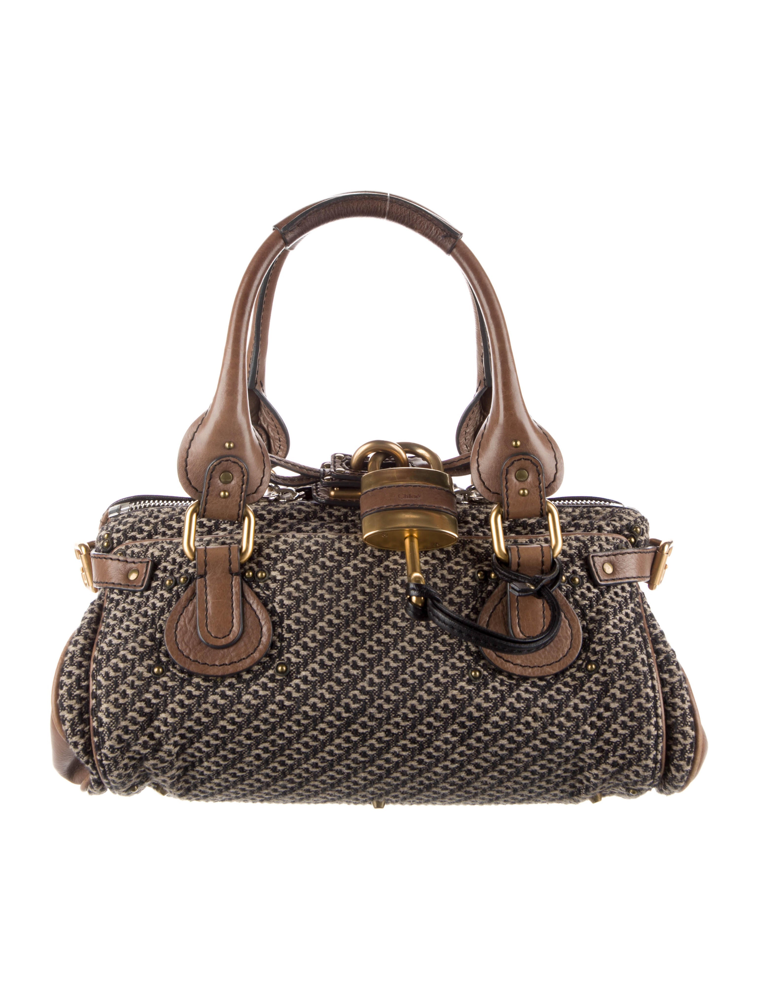 Chloé Tweed Paddington Shoulder Bag - Neutrals Shoulder Bags, Handbags