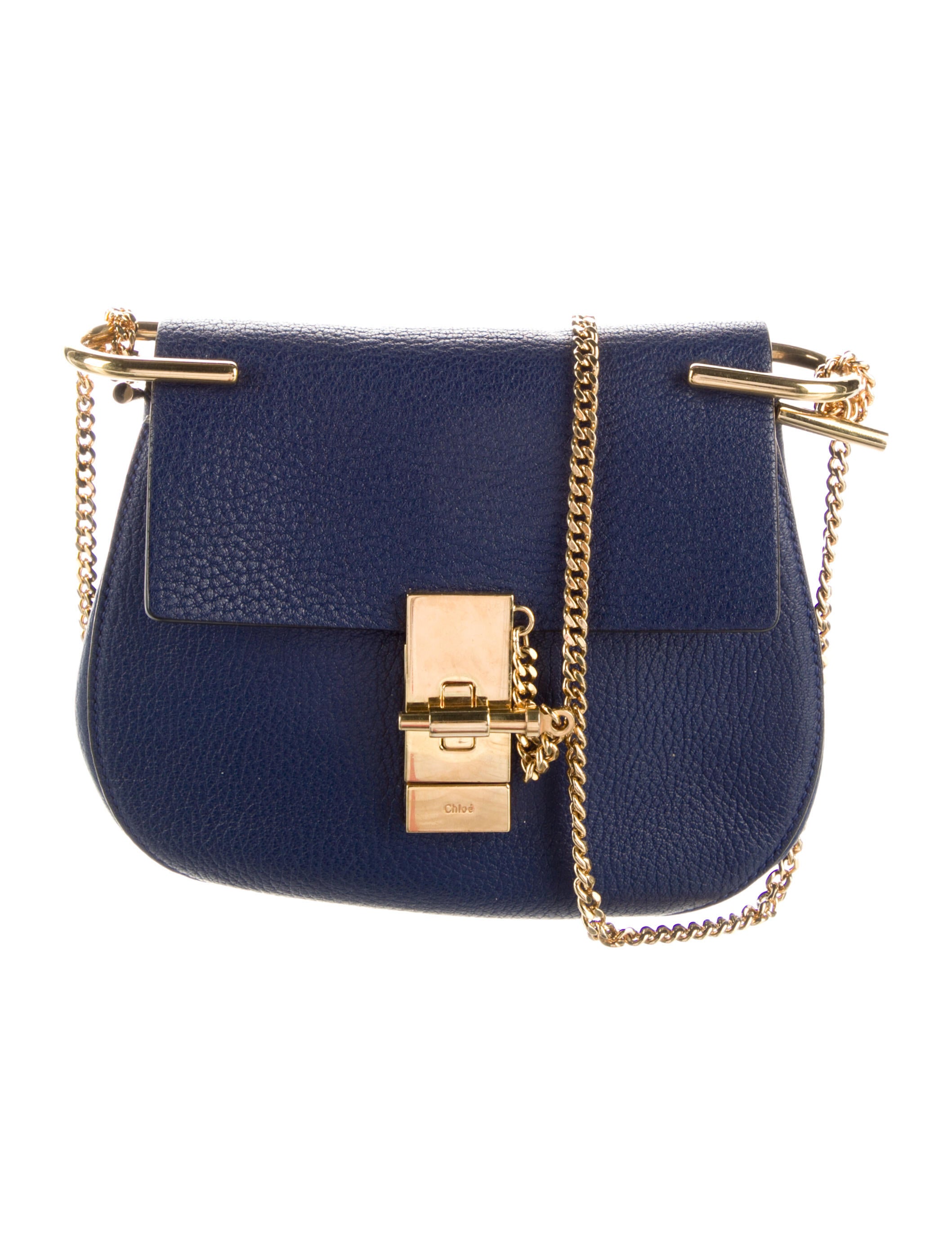 Chloé Leather Drew Crossbody Bag Blue Crossbody Bags, Handbags