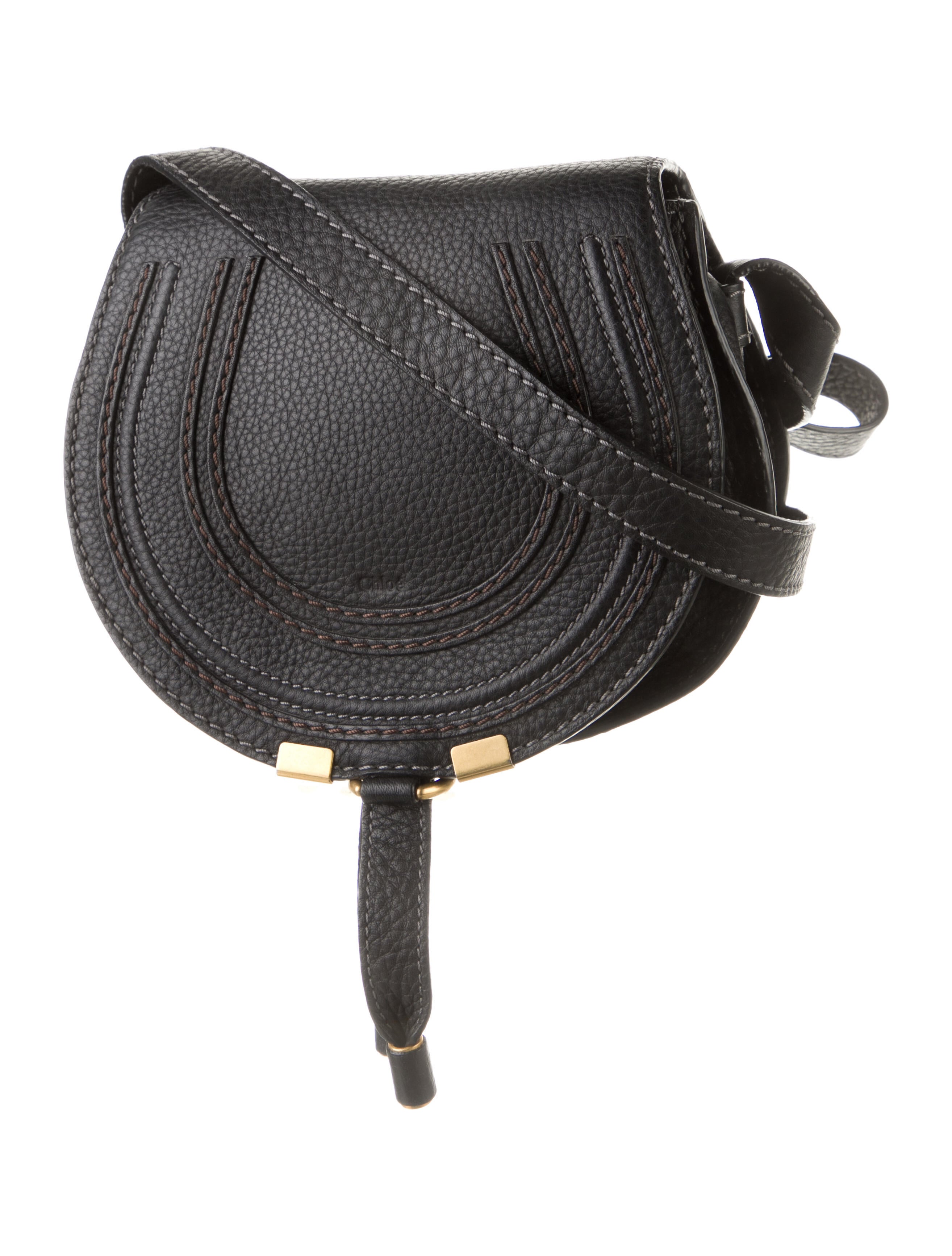 Chloé Leather Mini Marcie Crossbody Bag Brown Crossbody Bags