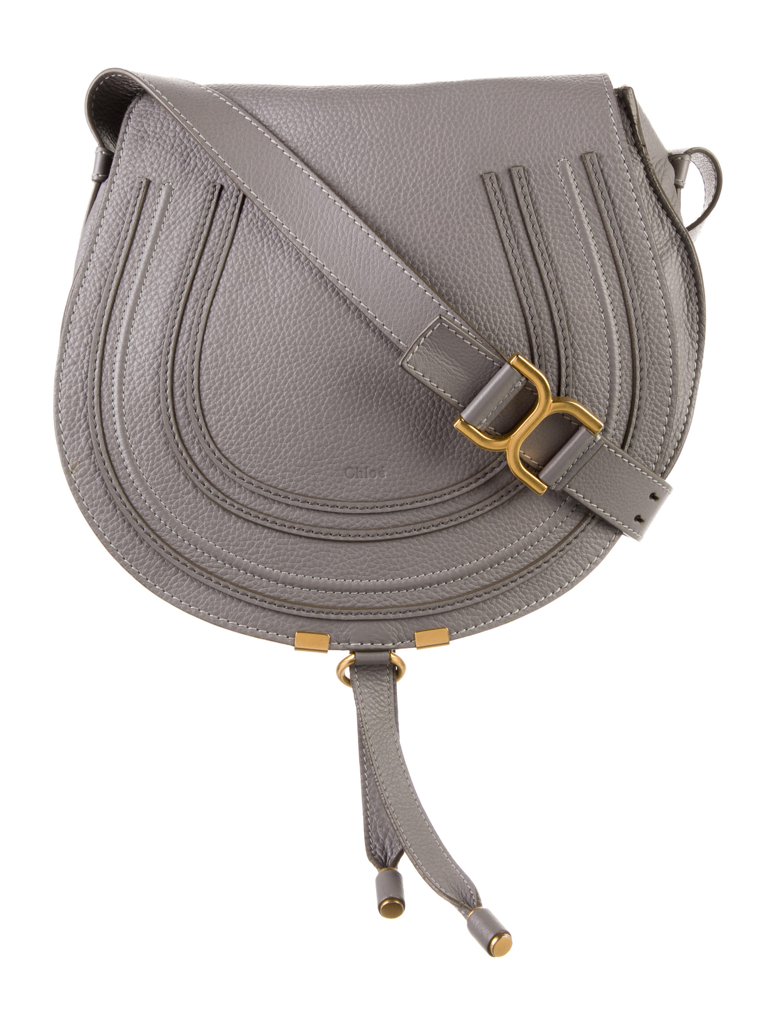 Chloé Leather Saddle Crossbody Bag Grey Crossbody Bags, Handbags