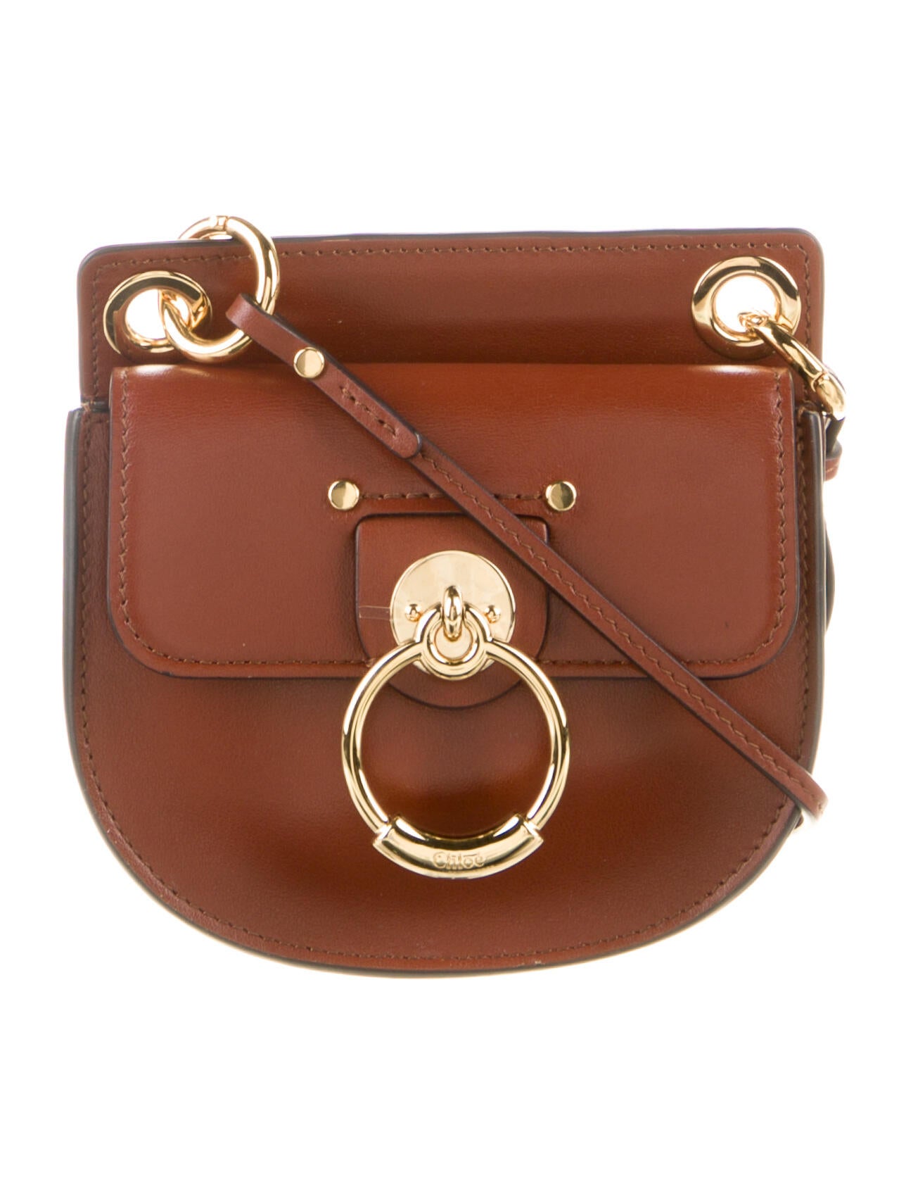 Chloé Mini Leather Crossbody Bag Brown Crossbody Bags, Handbags