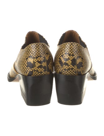 Chloé Leather Animal Print Western Boots