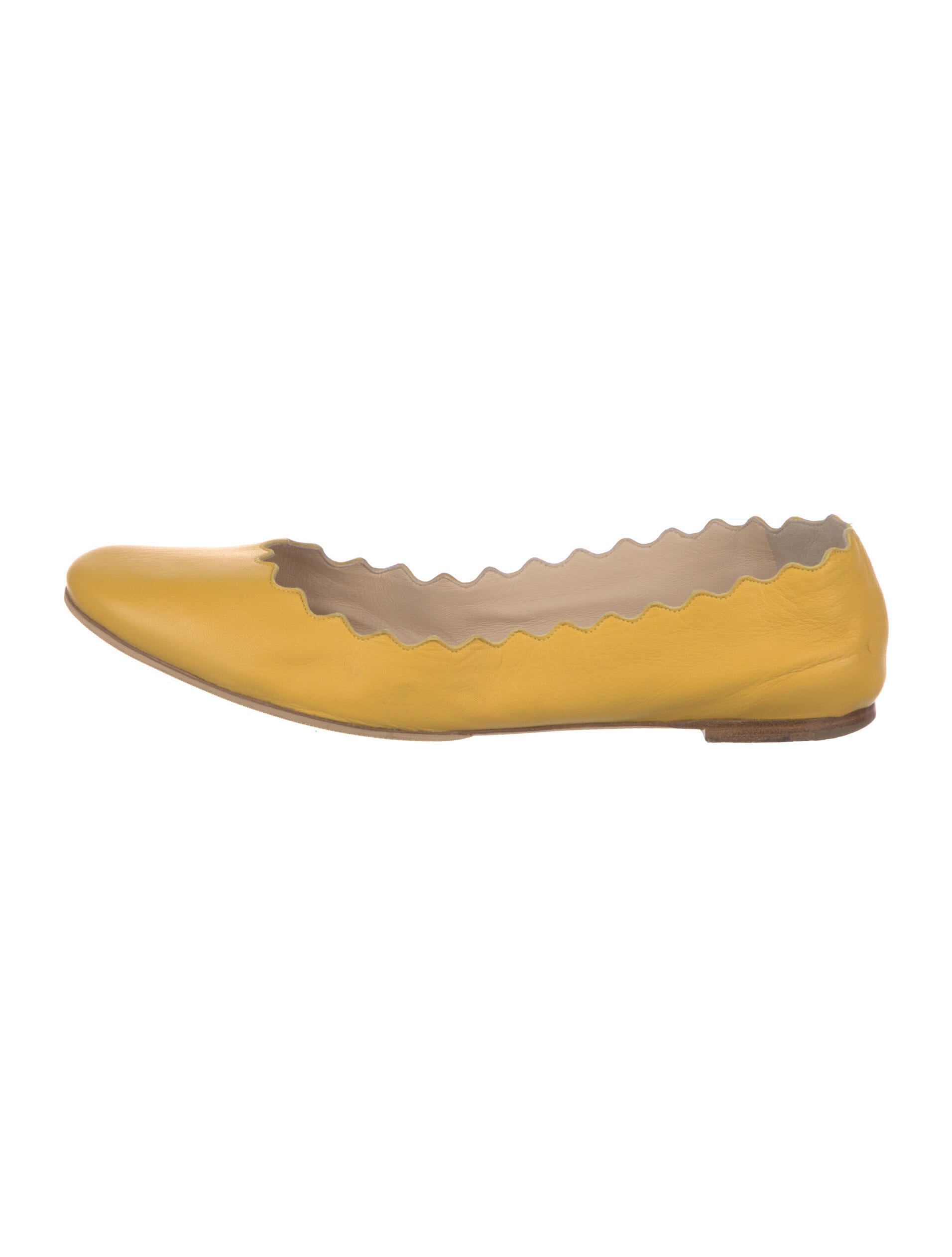 Chloé Leather Ballet Flats Yellow Flats, Shoes CHL233778 The RealReal