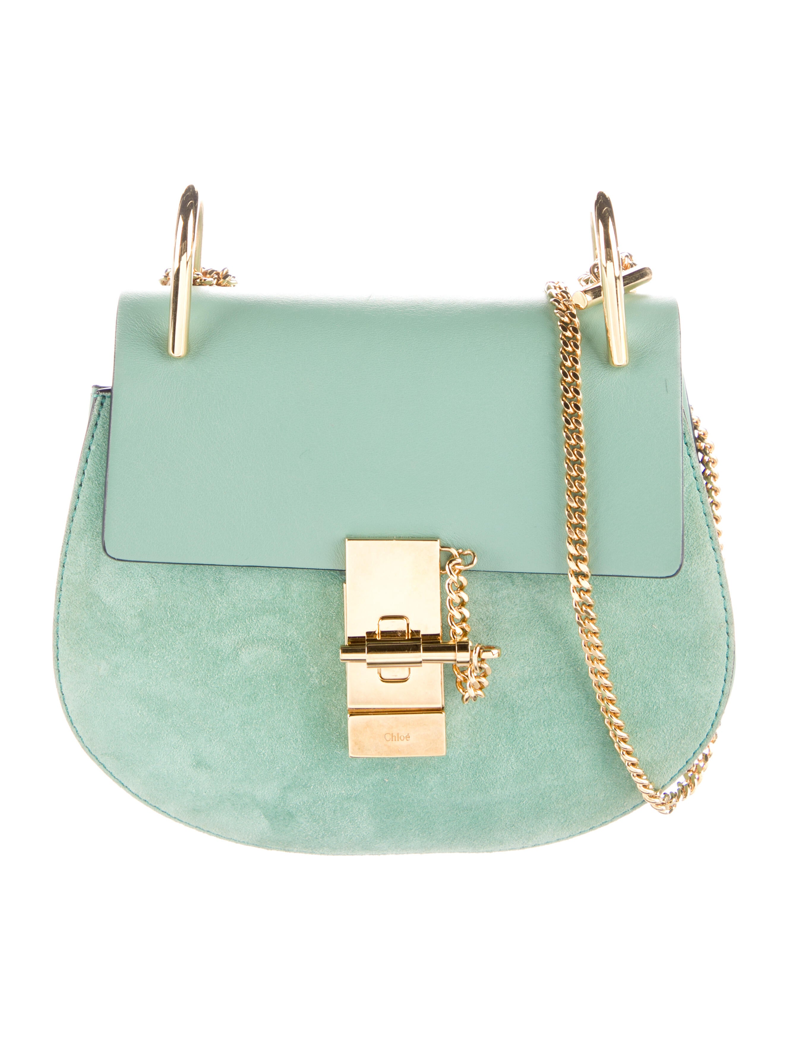 Chloé Suede Drew Crossbody Bag Green Crossbody Bags, Handbags