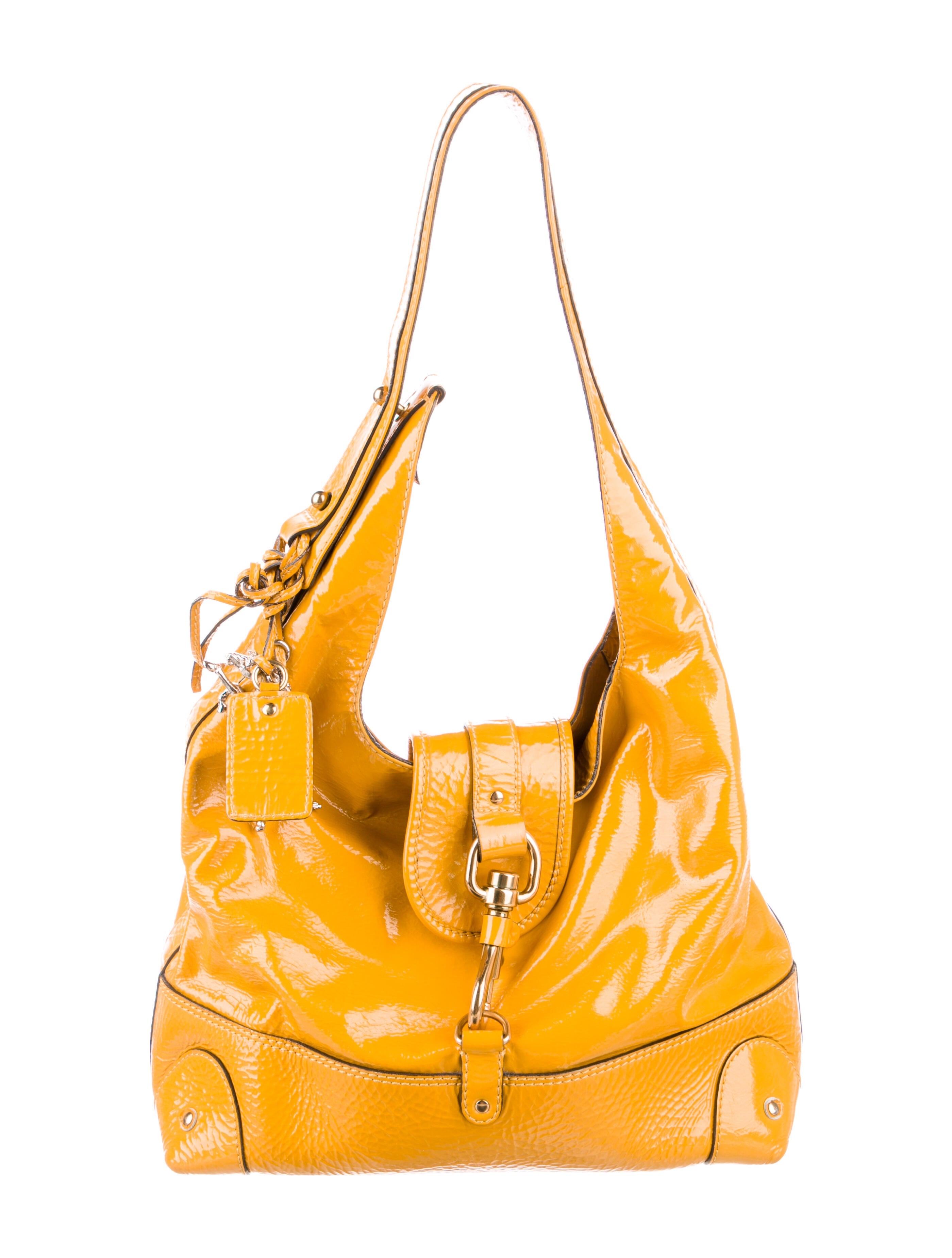 Chloé Kerala Patent Leather Hobo Bag Yellow Hobos, Handbags