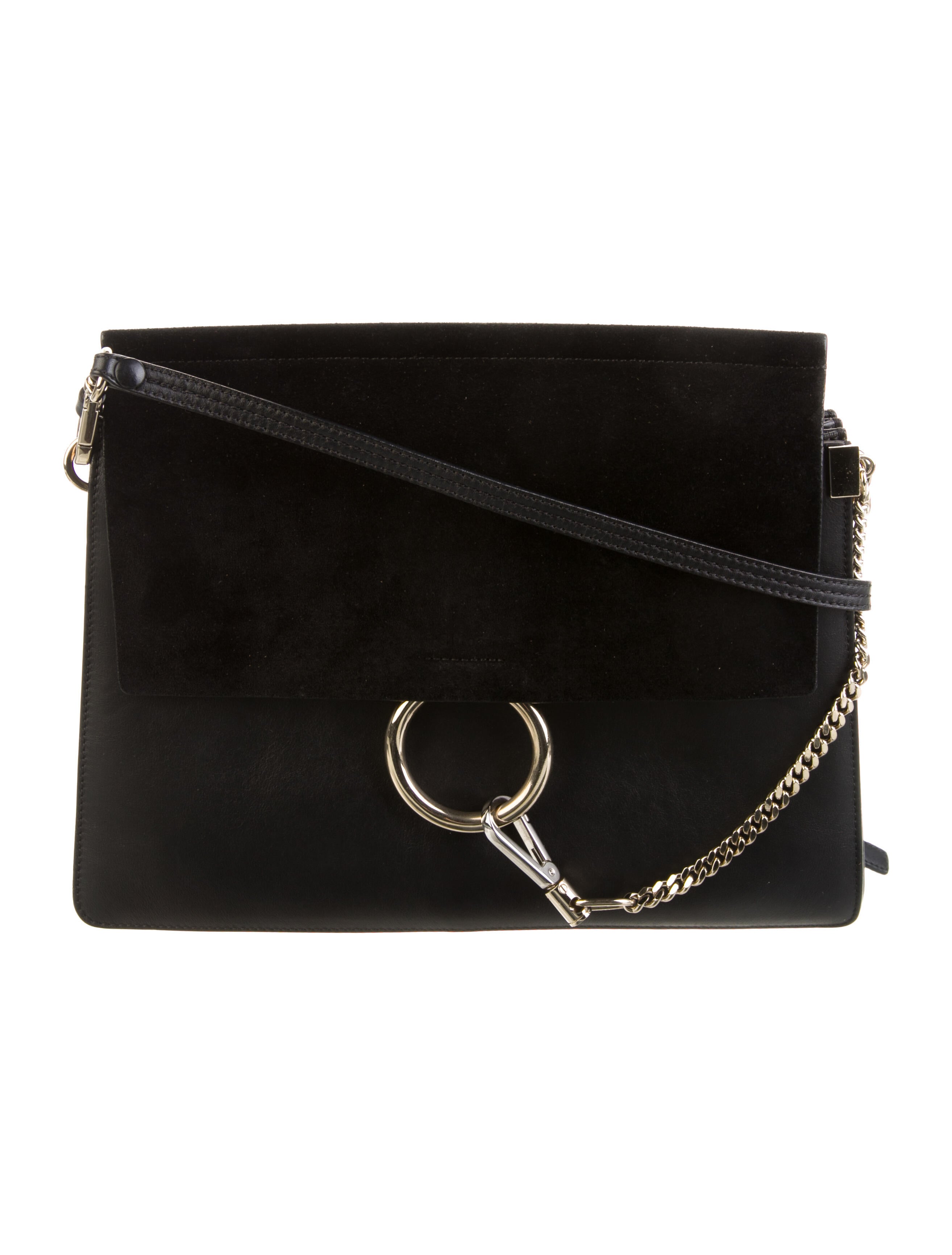 Chloé Leather Faye Shoulder Bag Black Shoulder Bags, Handbags