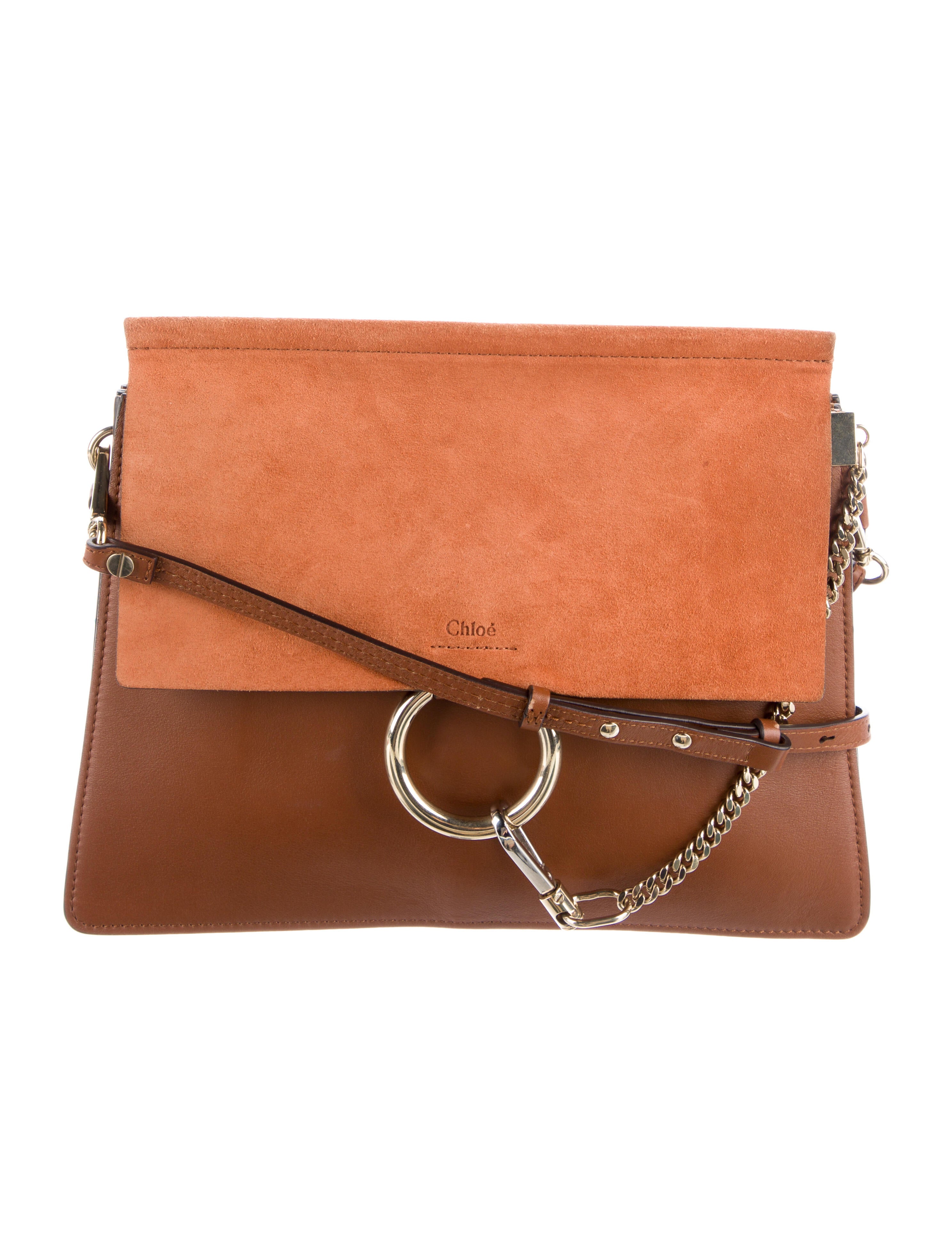 Chloé Faye Leather Shoulder Bag Brown Shoulder Bags, Handbags