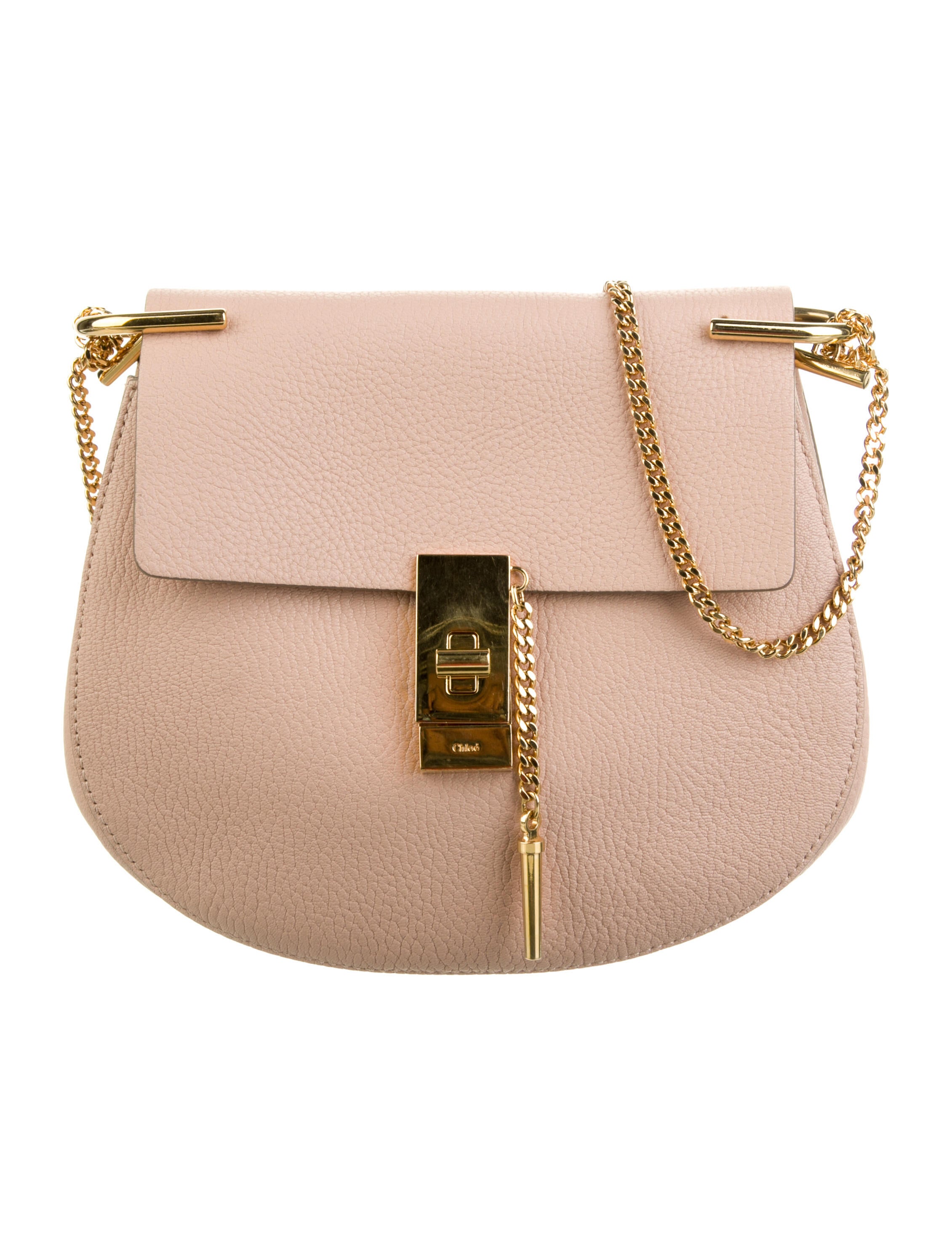 Chloé Leather ChainLink Crossbody Bag Neutrals Crossbody Bags