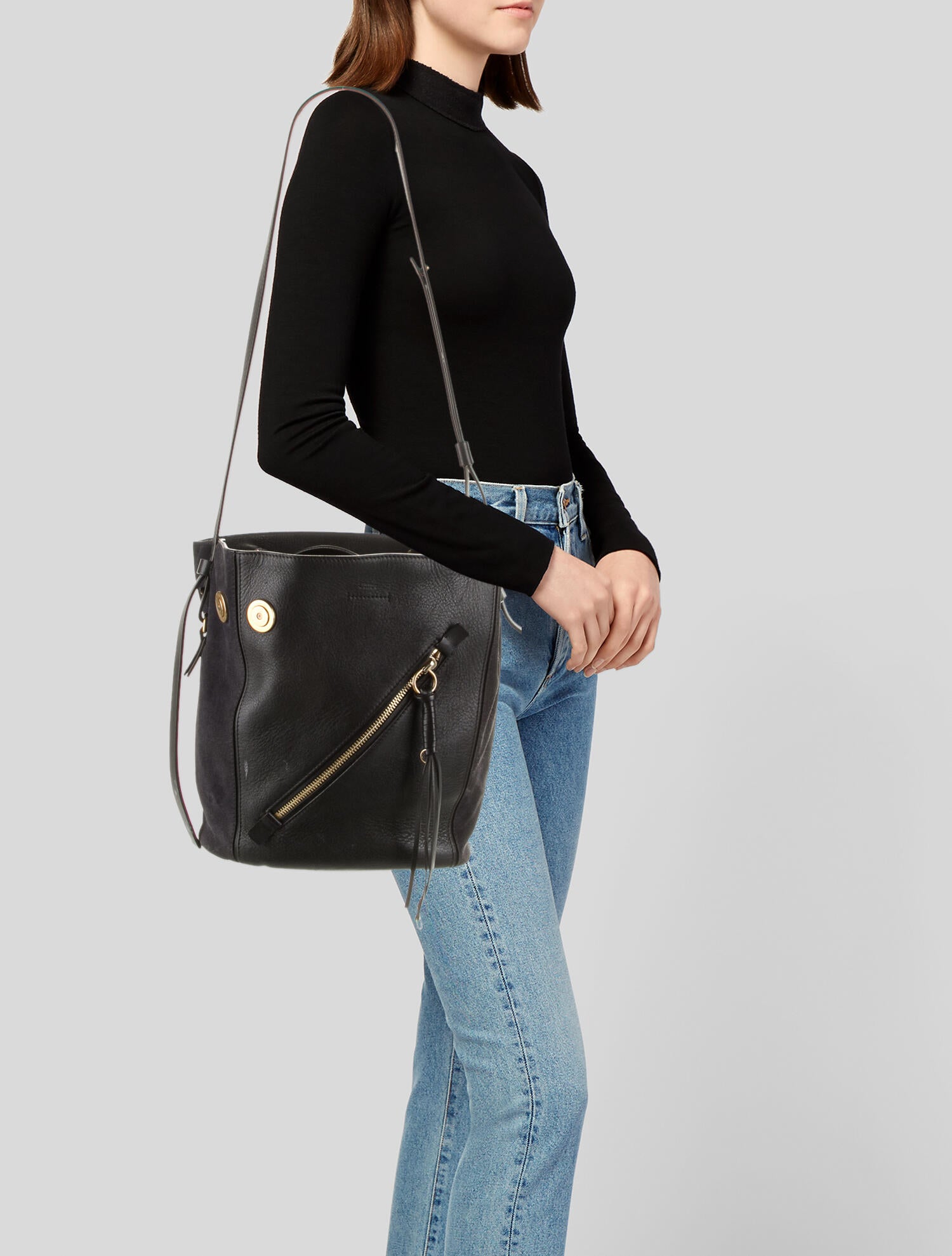 Chloé Myer Medium Bucket Bag Black Bucket Bags, Handbags CHL239315