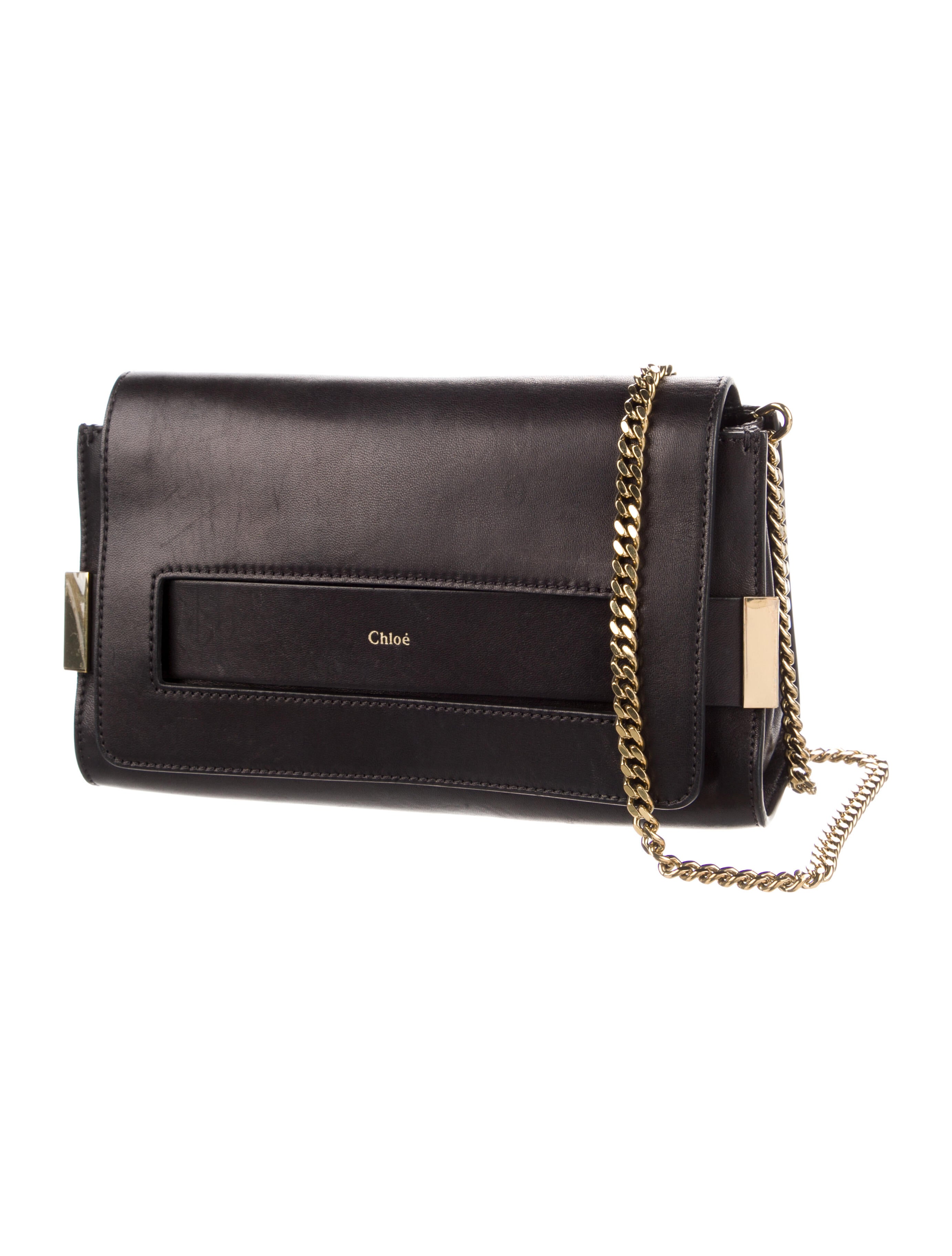 Chloé Leather Chainlink Crossbody Bag Black Crossbody Bags, Handbags