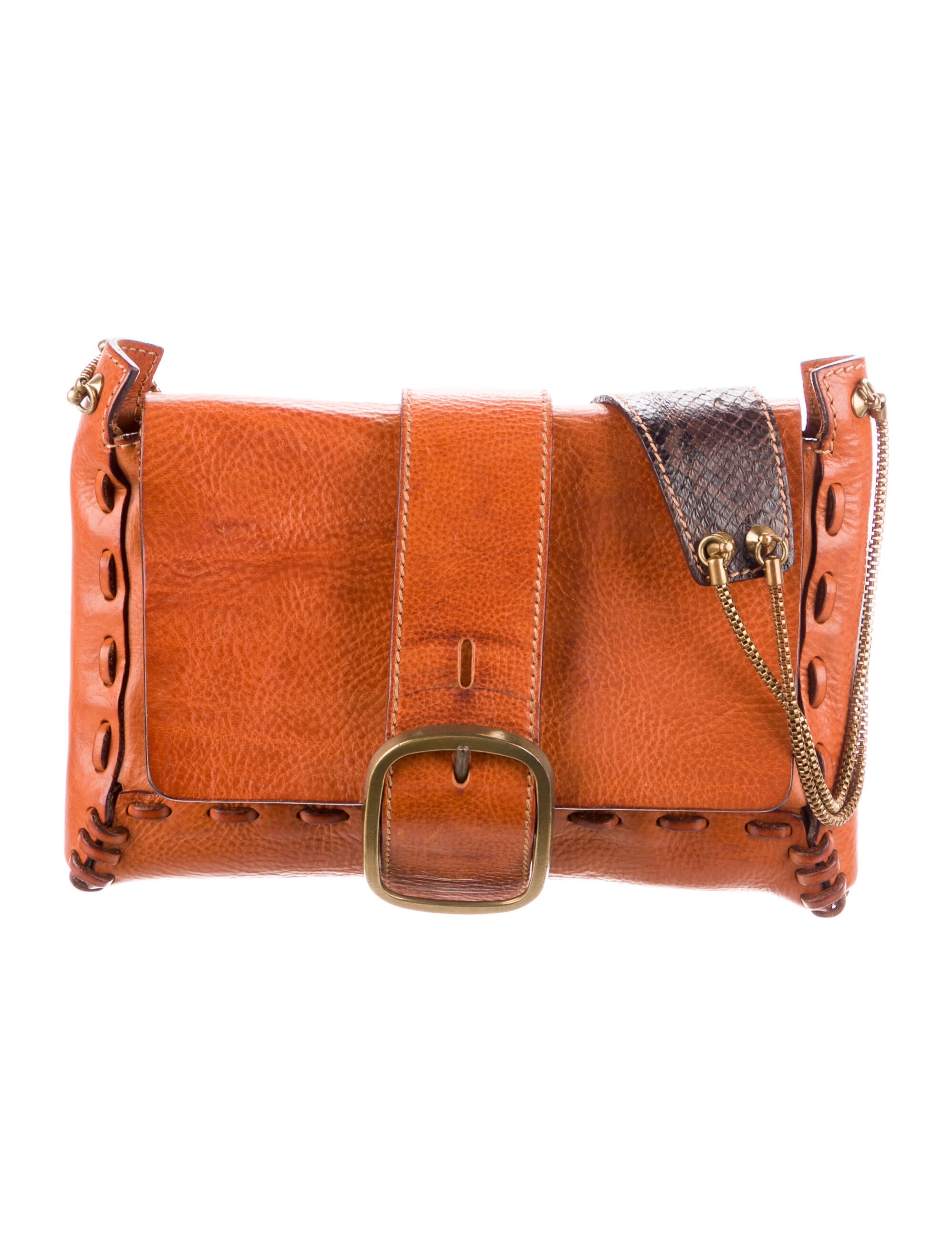 Chloé Vintage Leather Flap Shoulder Bag Brown Shoulder Bags, Handbags