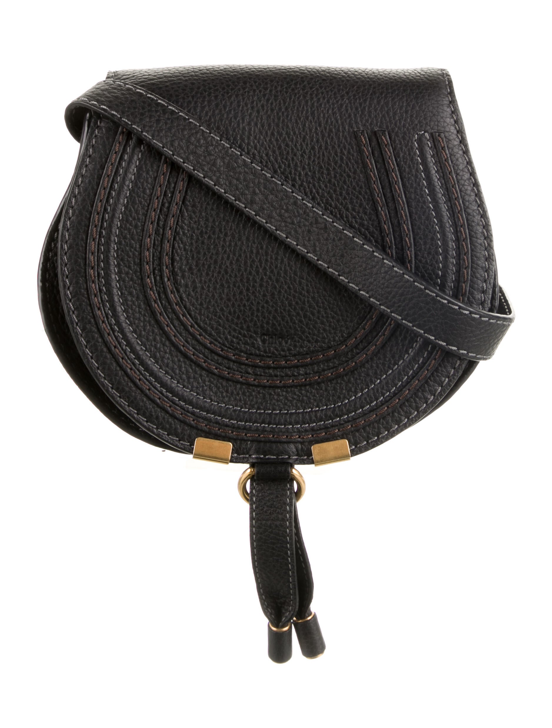 Chloé Studded Leather Mini Marcie Crossbody Bag Black Crossbody Bags