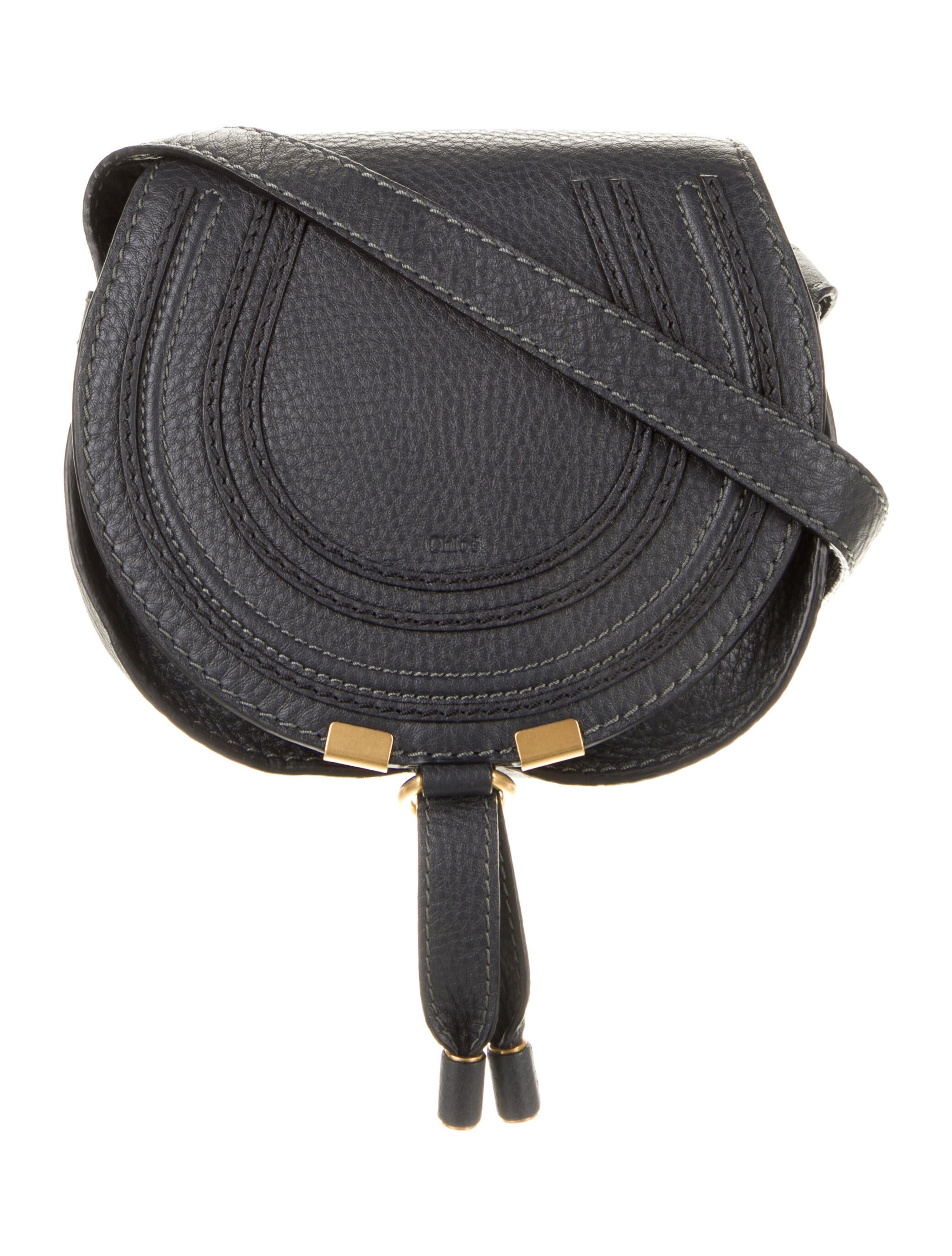 Chloé Small Marcie Saddle Crossbody Bag Blue Crossbody Bags, Handbags