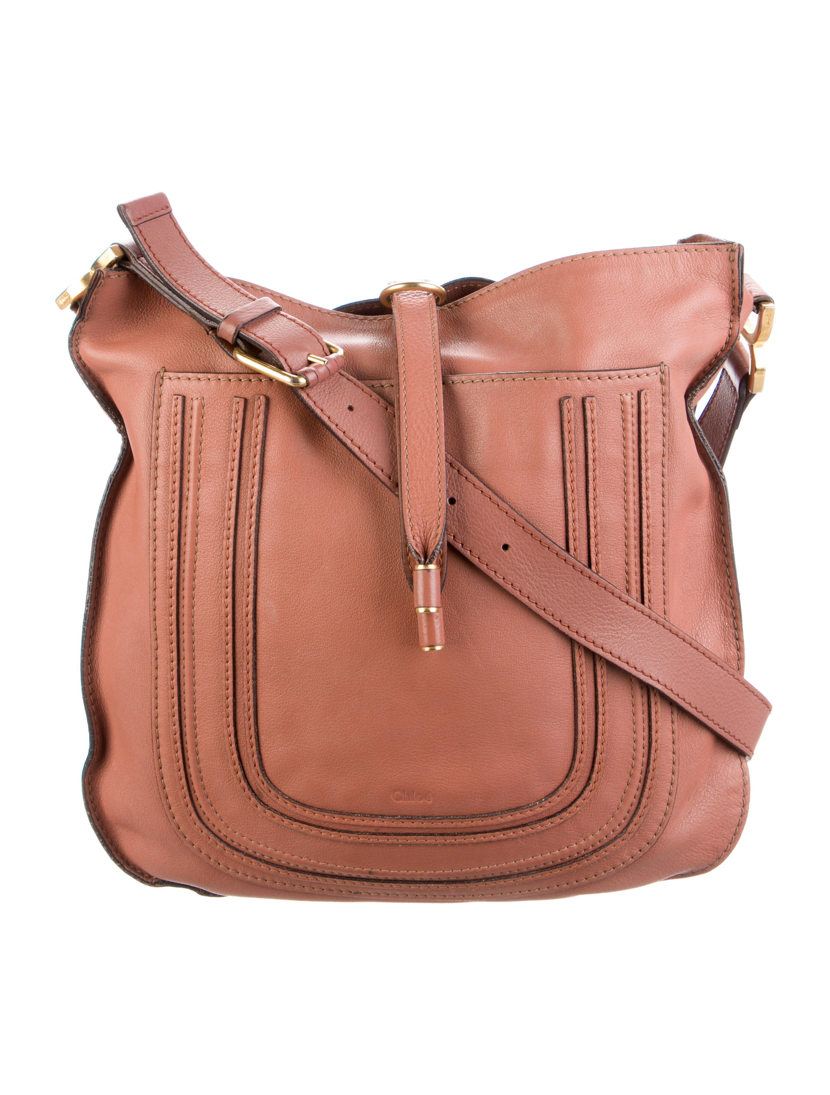 Chloé Medium Marcie Saddle Crossbody Bag Brown Crossbody Bags