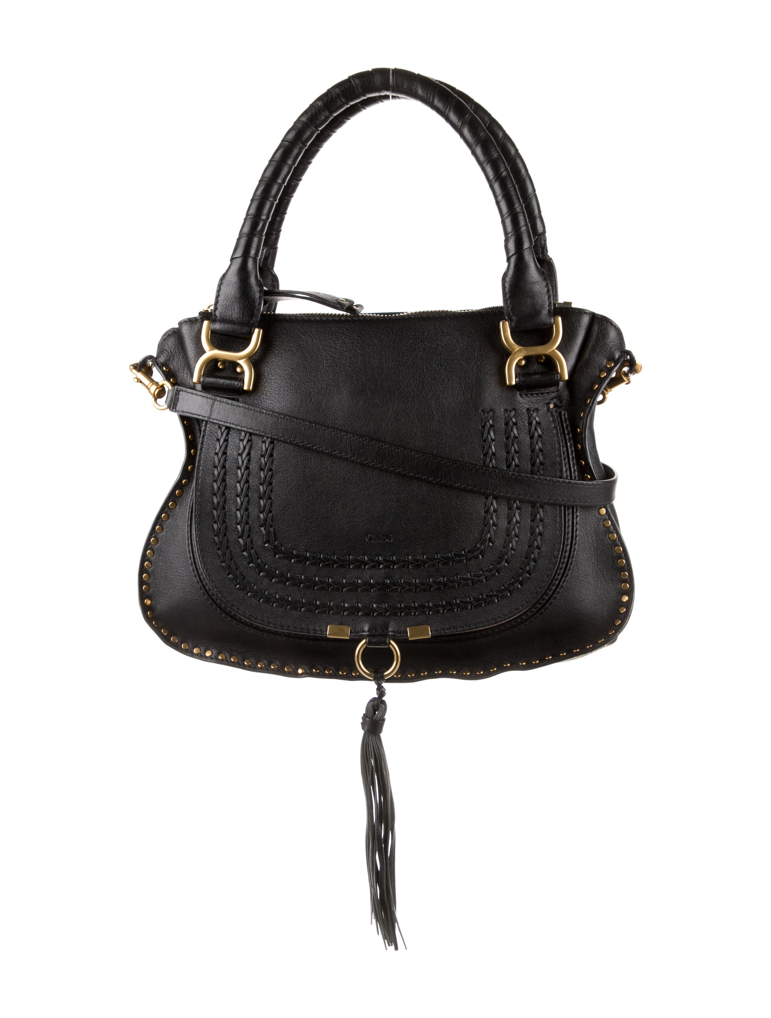 Chloé Leather Marcie Shoulder Bag Black Shoulder Bags, Handbags