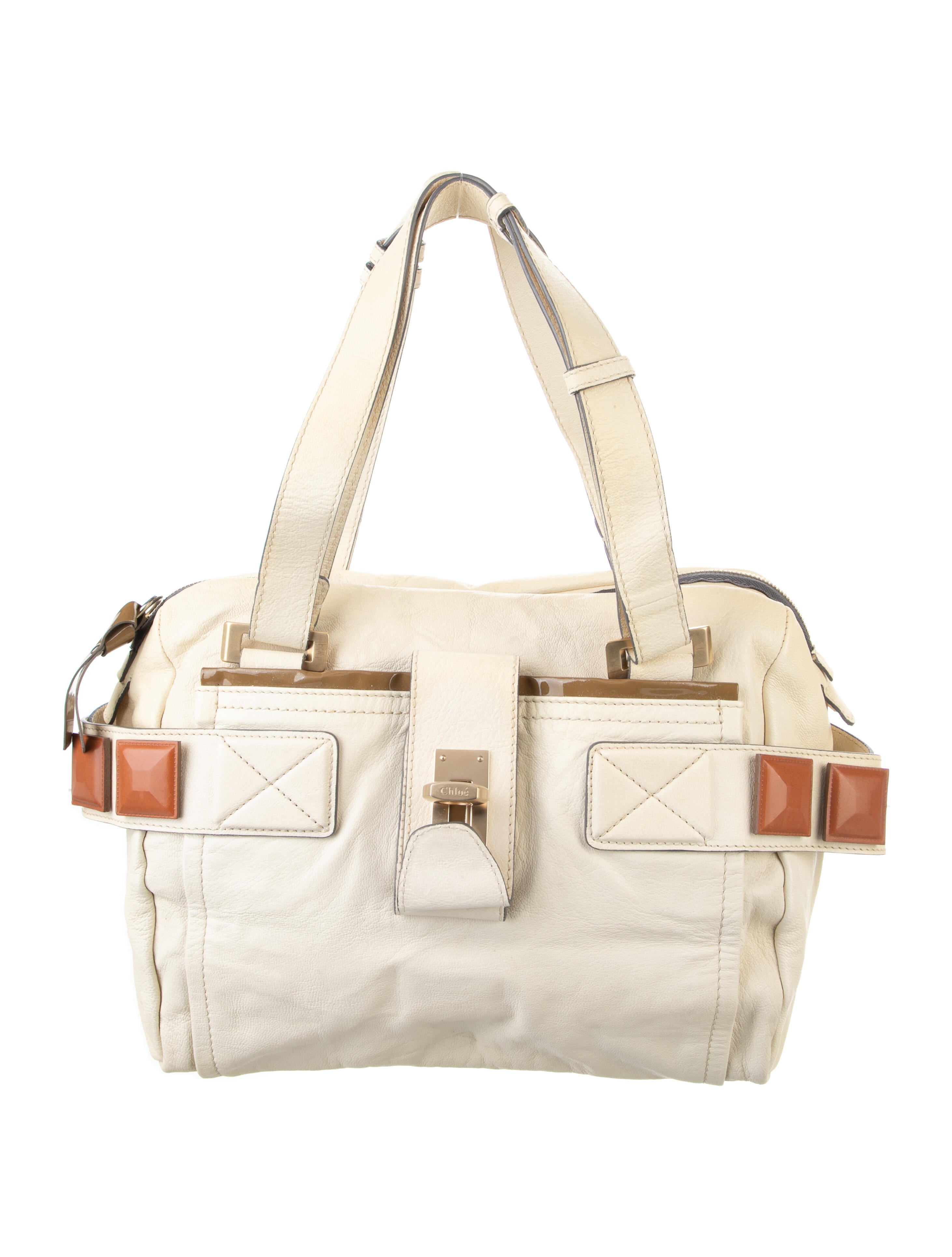 Chloé Leather Shoulder Bag White Shoulder Bags, Handbags CHL223640
