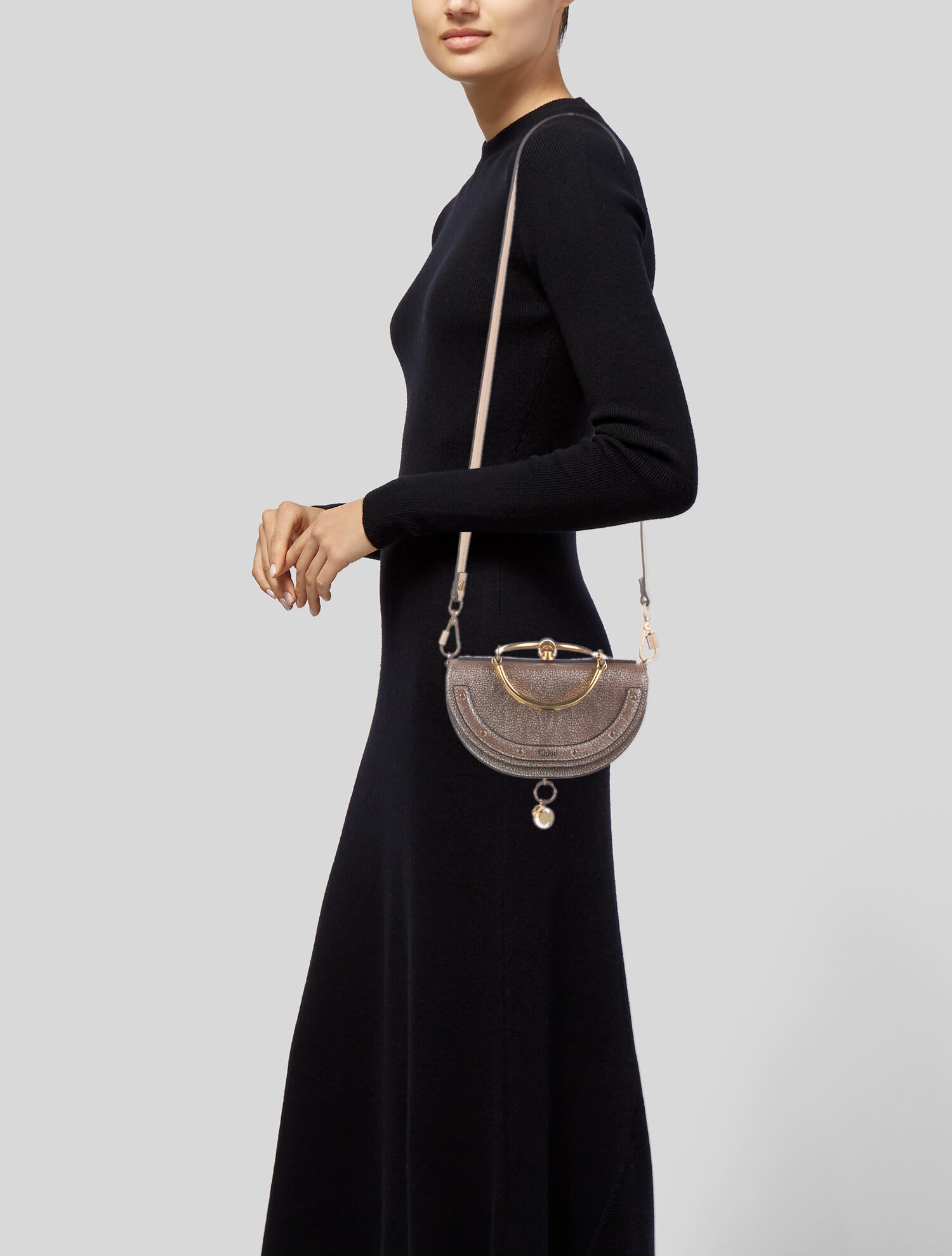 Chloé Nile Leather Crossbody Bag Gold Handle Bags, Handbags