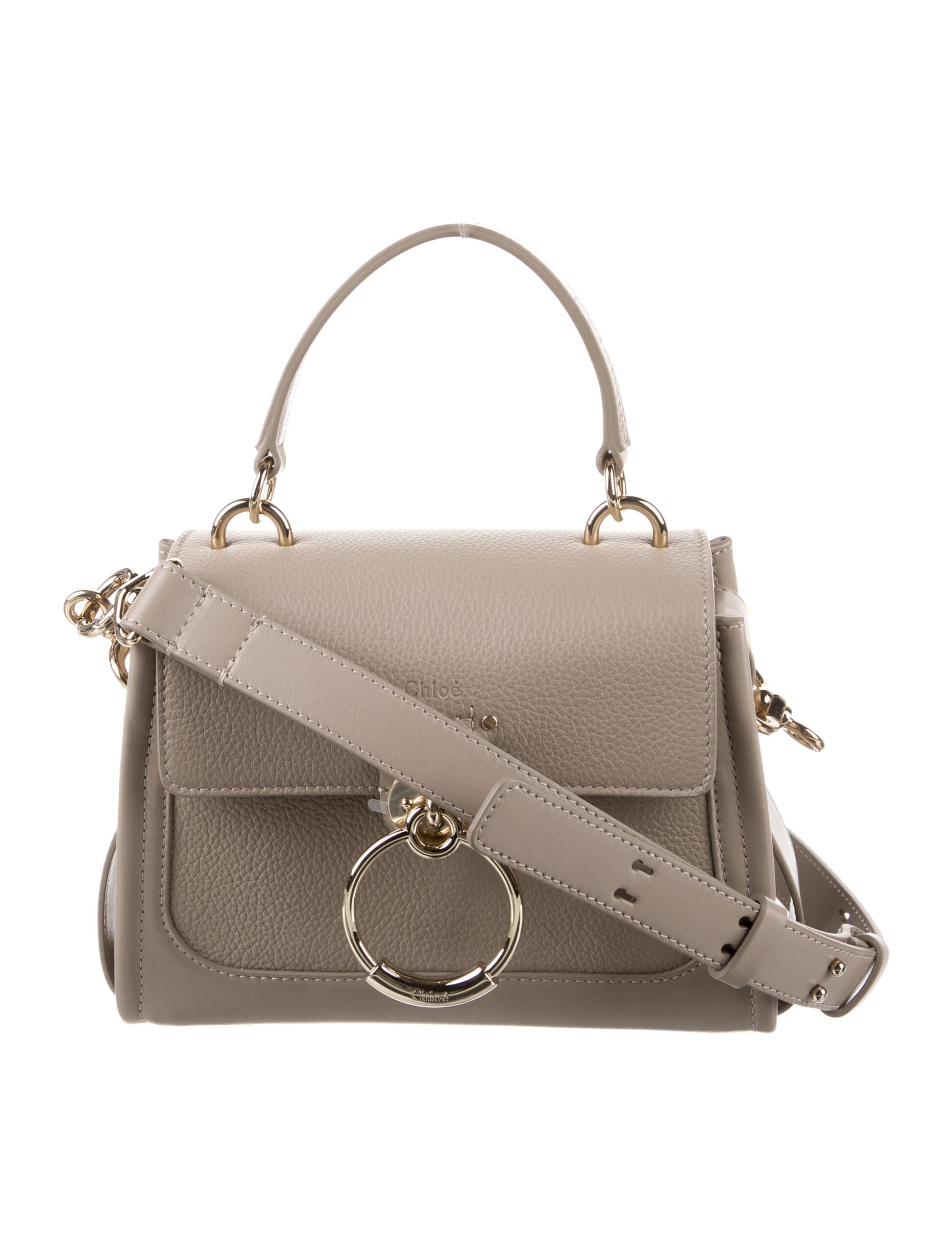 Chloé Leather Tess Crossbody Bag Grey Crossbody Bags, Handbags