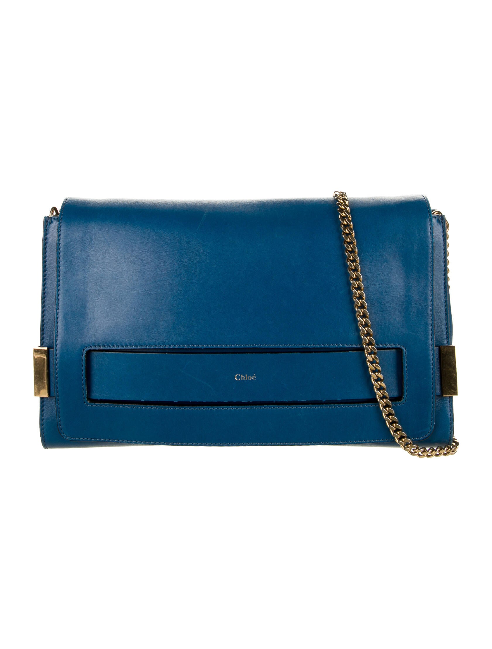 Chloé Elle Leather Crossbody Bag Blue Crossbody Bags, Handbags CHL253173 The RealReal