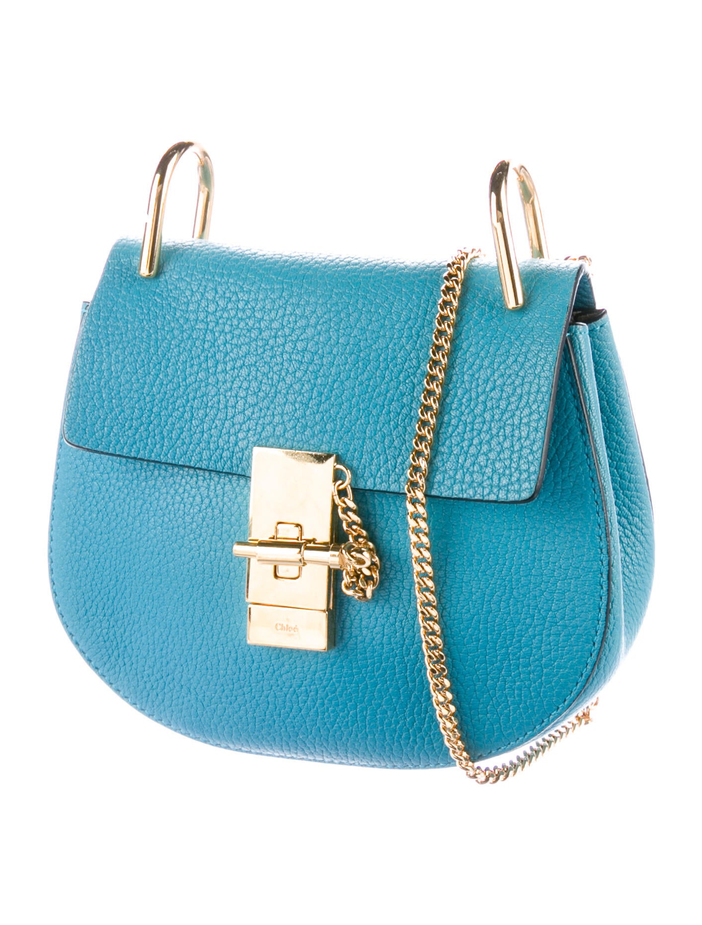 Chloé Mini Drew Crossbody Bag Blue Crossbody Bags, Handbags