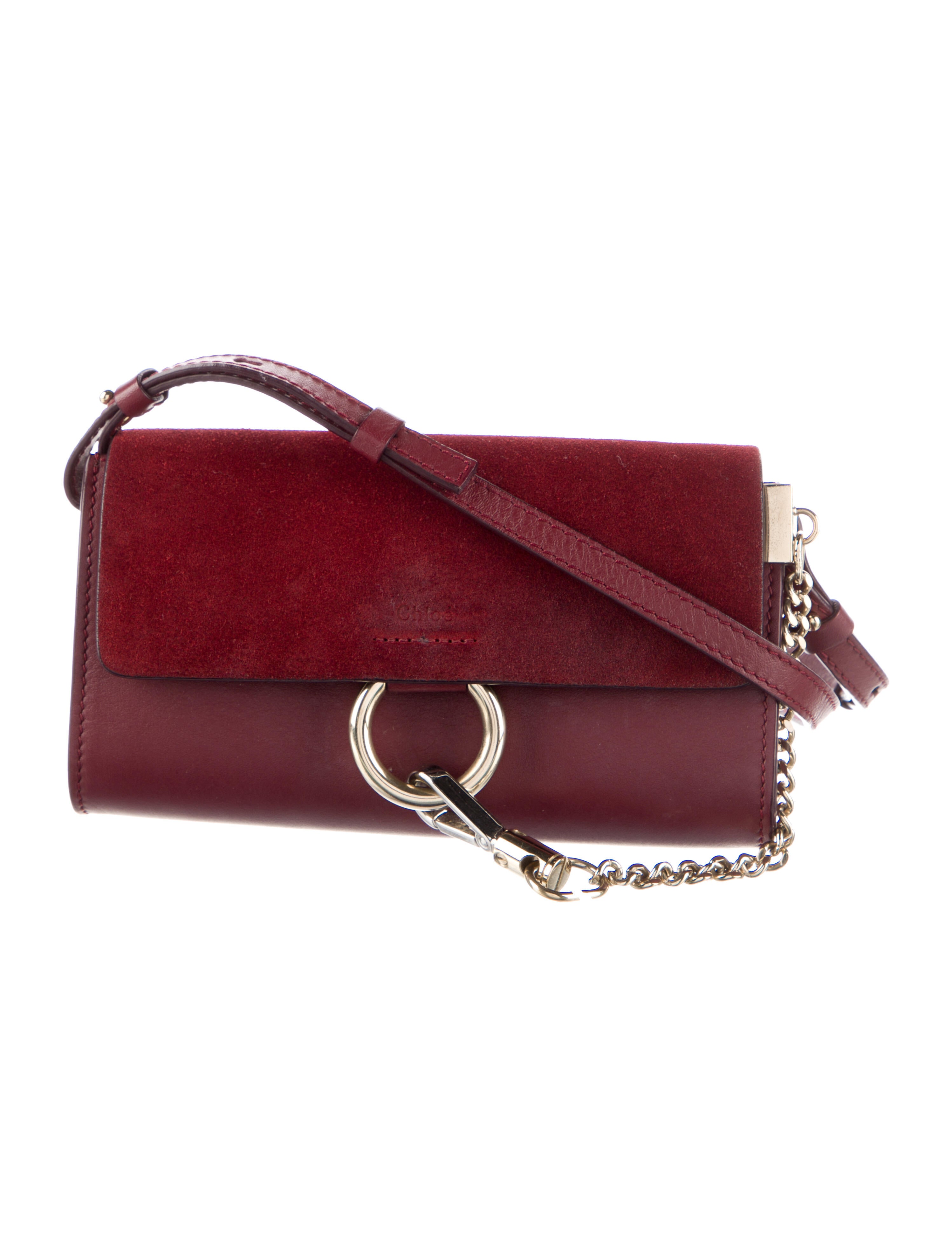 Chloé Mini Faye Crossbody Bag Burgundy Crossbody Bags, Handbags