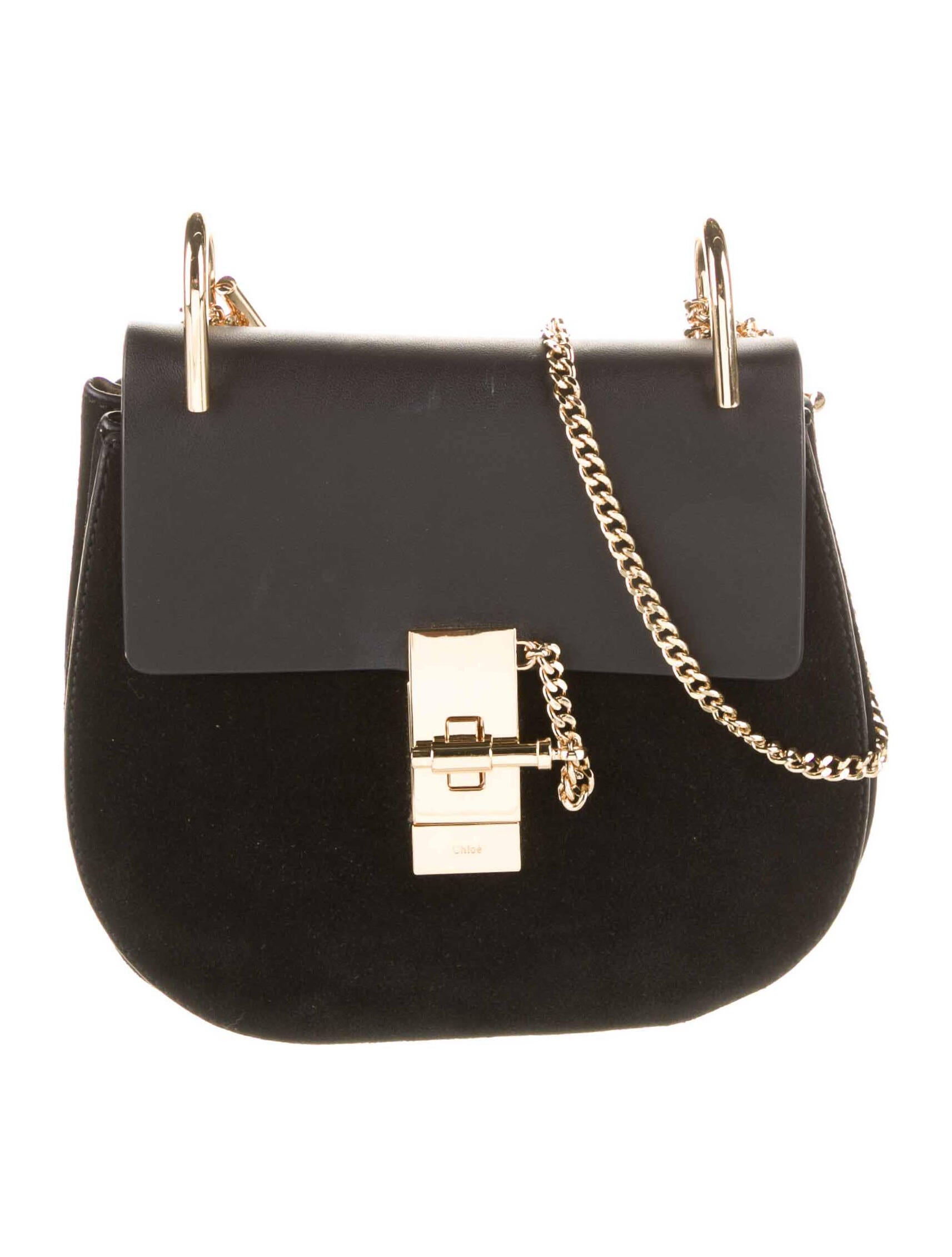 Chloé Suede Drew Small Crossbody Bag Black Crossbody Bags, Handbags