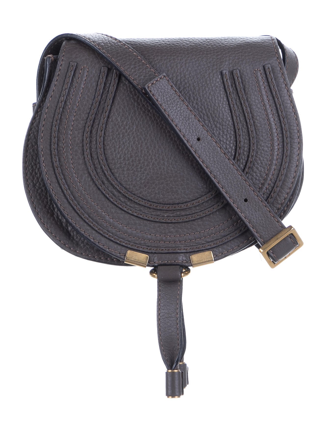 Chloé Small Marcie Saddle Crossbody Bag Brown Crossbody Bags