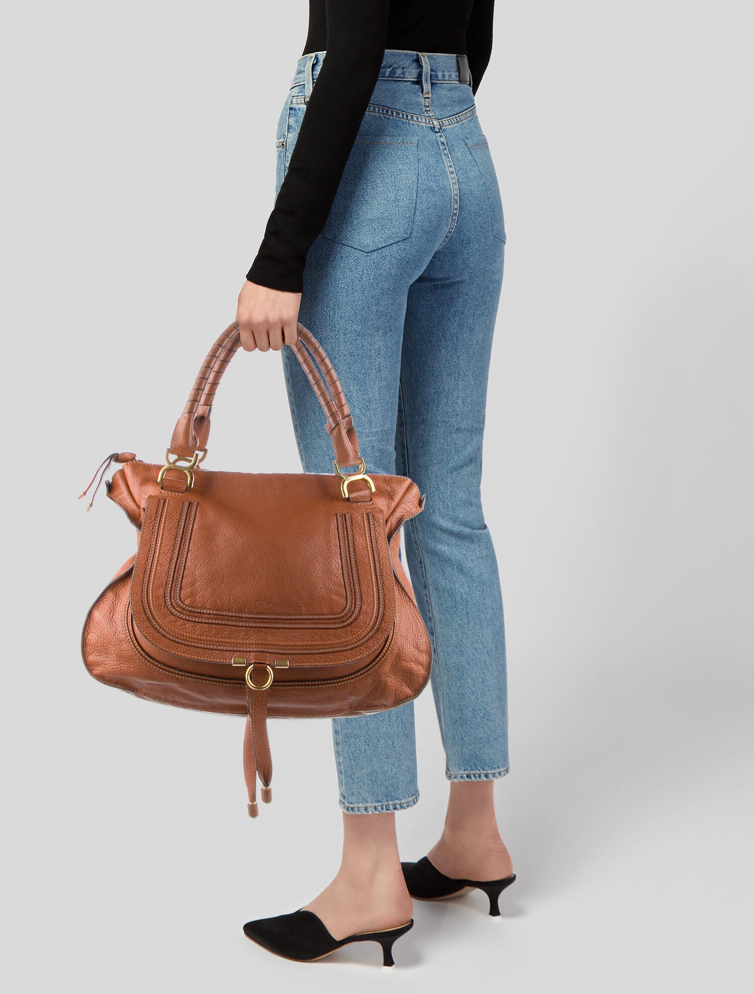 Chloé Marcie Handle Bag Brown Handle Bags, Handbags CHL226103 The