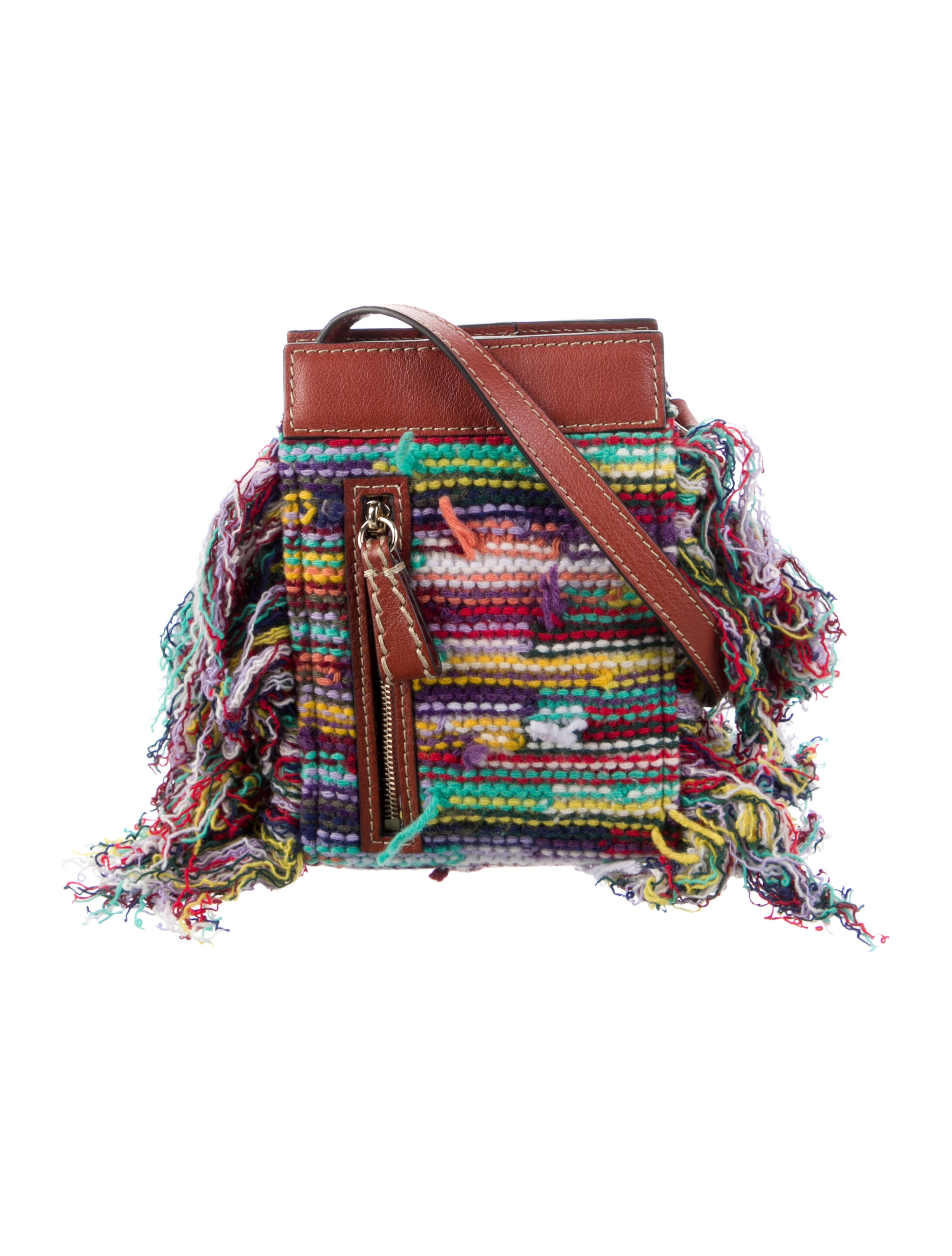 Chloé Edith Woven Wool Crossbody Bag Red Crossbody Bags, Handbags