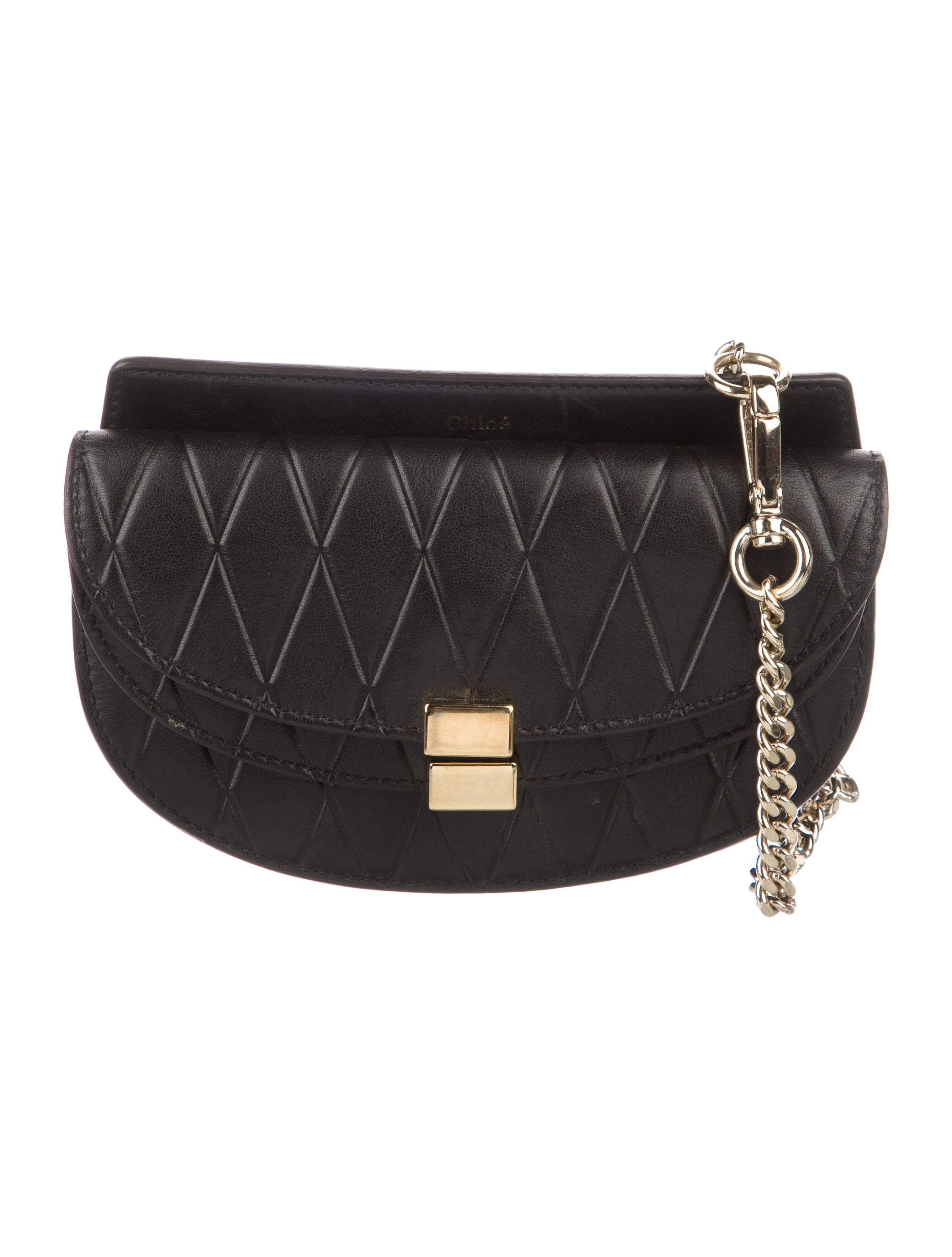 Chloé Leather Chainlink Crossbody Bag Black Crossbody Bags, Handbags