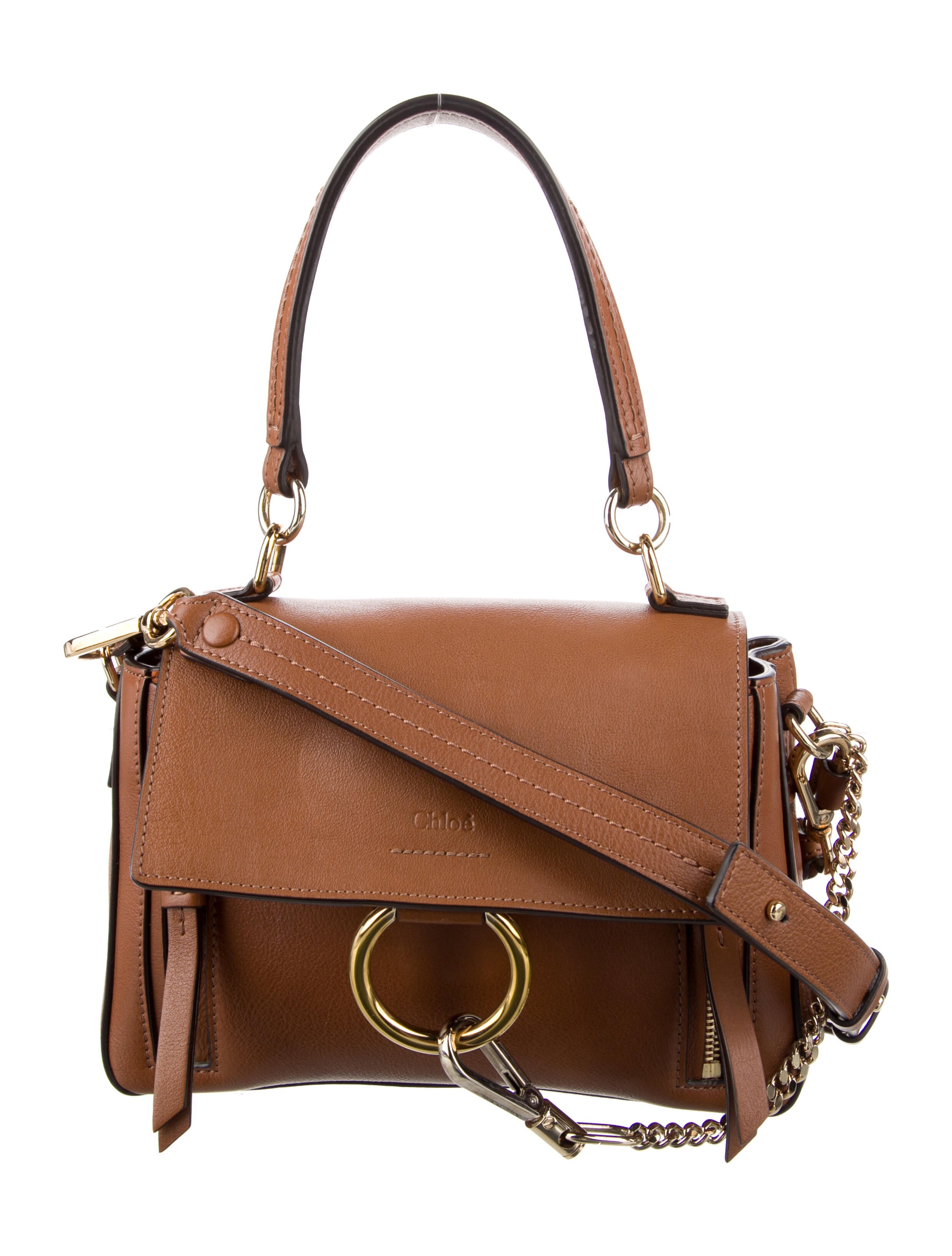 Chloé Small Faye Day Bag w/ Strap Brown Handle Bags, Handbags
