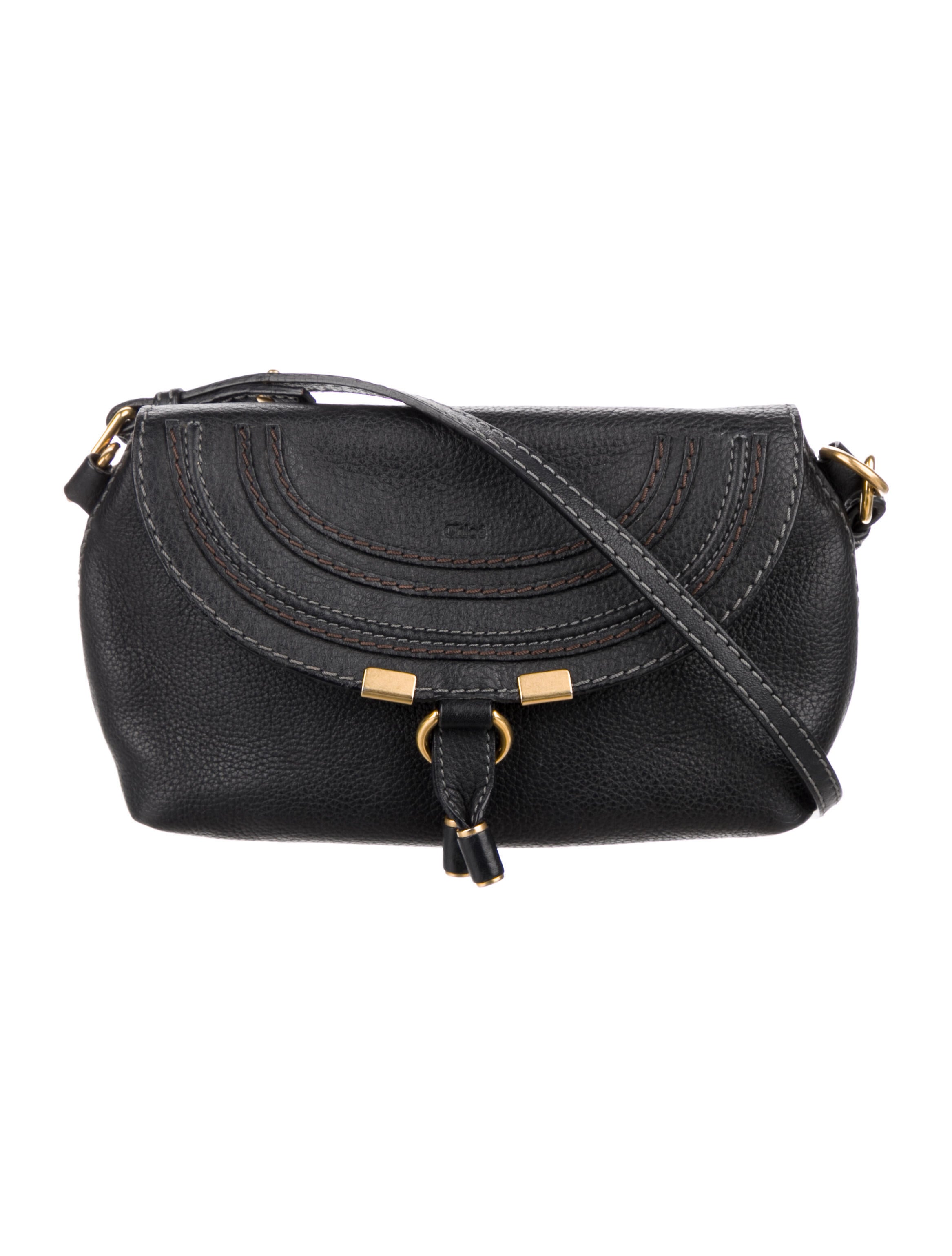 Chloé Leather Marcie Mini Crossbody Bag Blue Crossbody Bags, Handbags