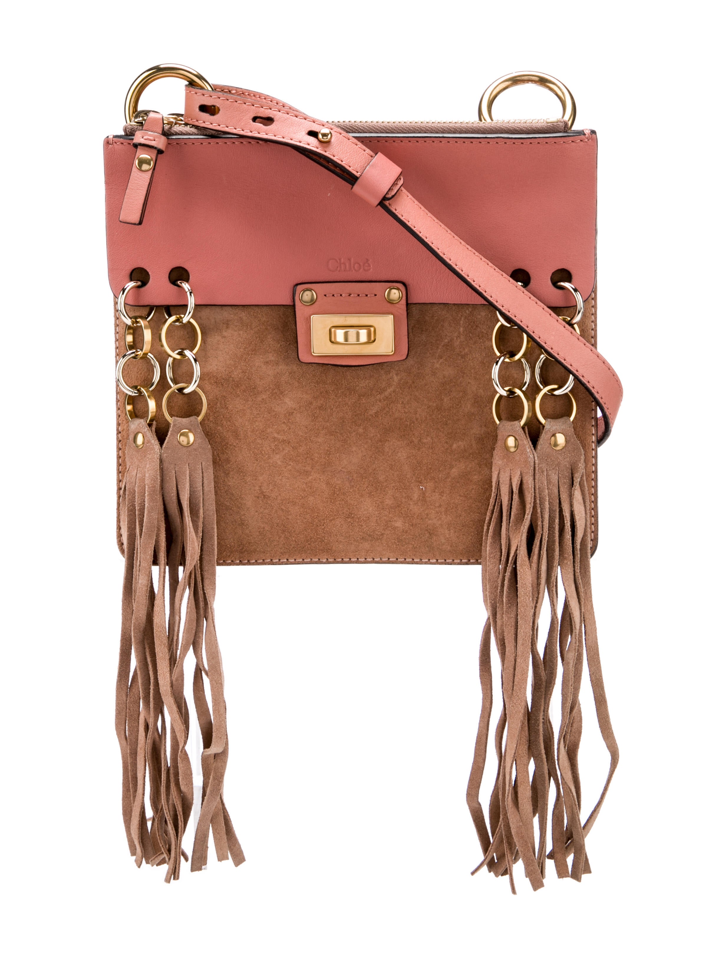 Chloé Suede Crossbody Bag Pink Crossbody Bags, Handbags CHL270976