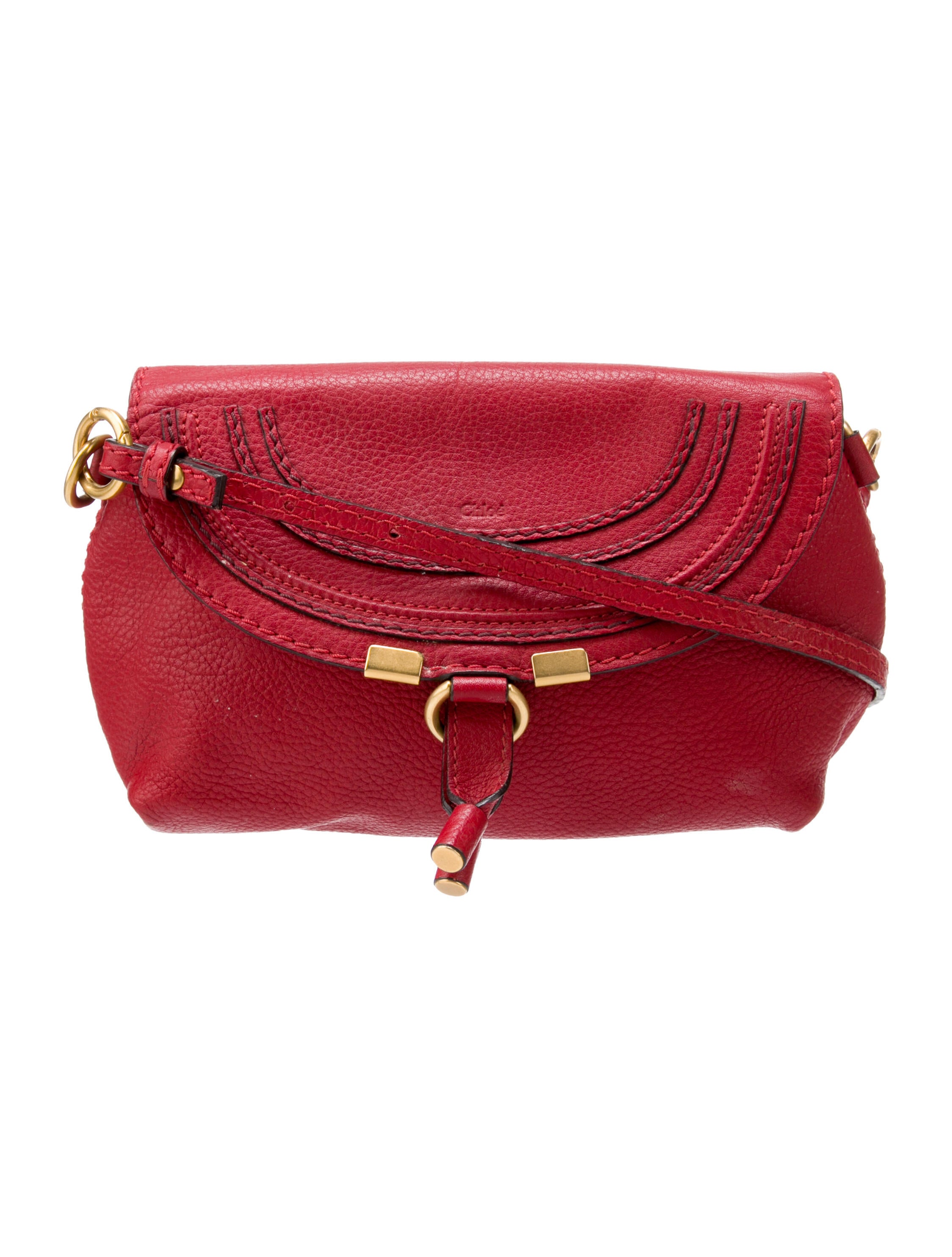 Chloé Leather Marcie Crossbody Bag Red Crossbody Bags, Handbags