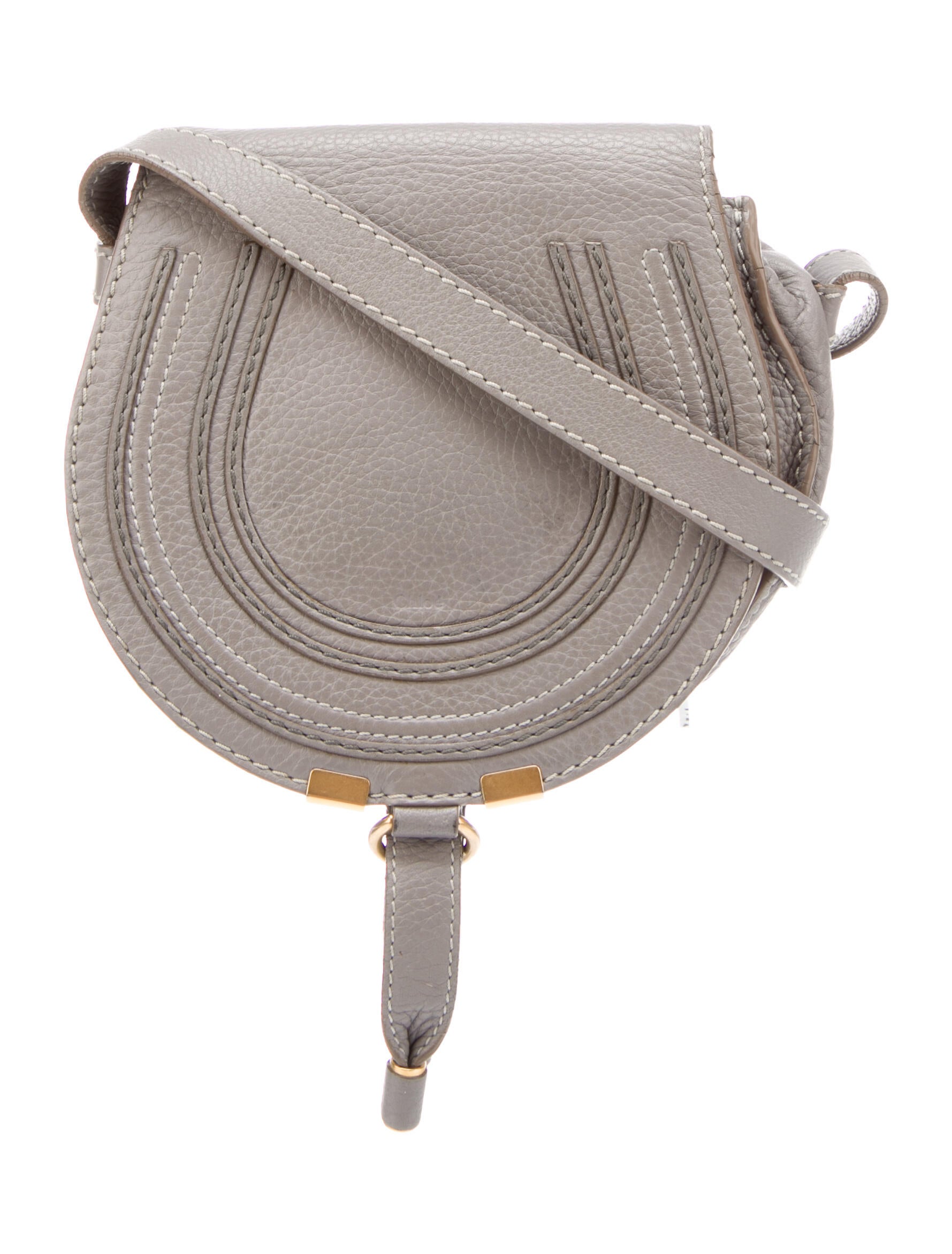 Chloé Leather Marcie Crossbody Bag Grey Crossbody Bags, Handbags