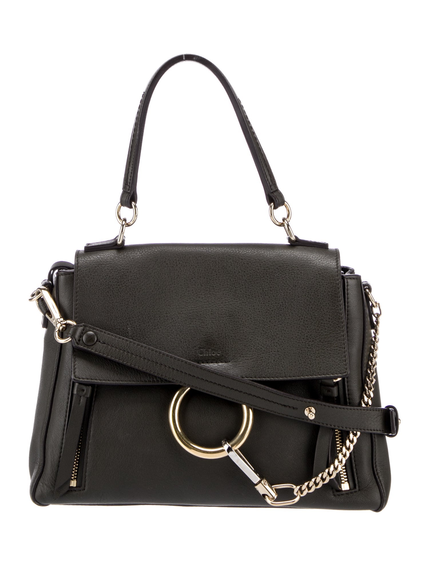 Chloé Leather Marcie Saddle Crossbody Bag Black Crossbody Bags