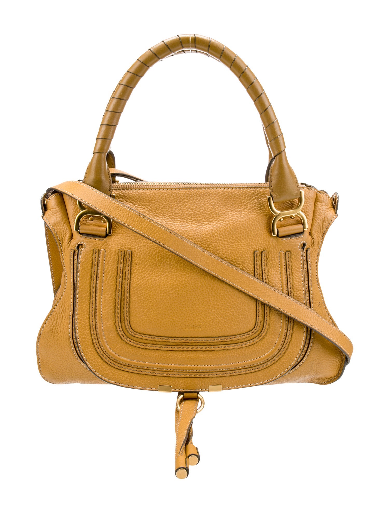 Chloé Leather Marcie Shoulder Bag Brown Shoulder Bags, Handbags