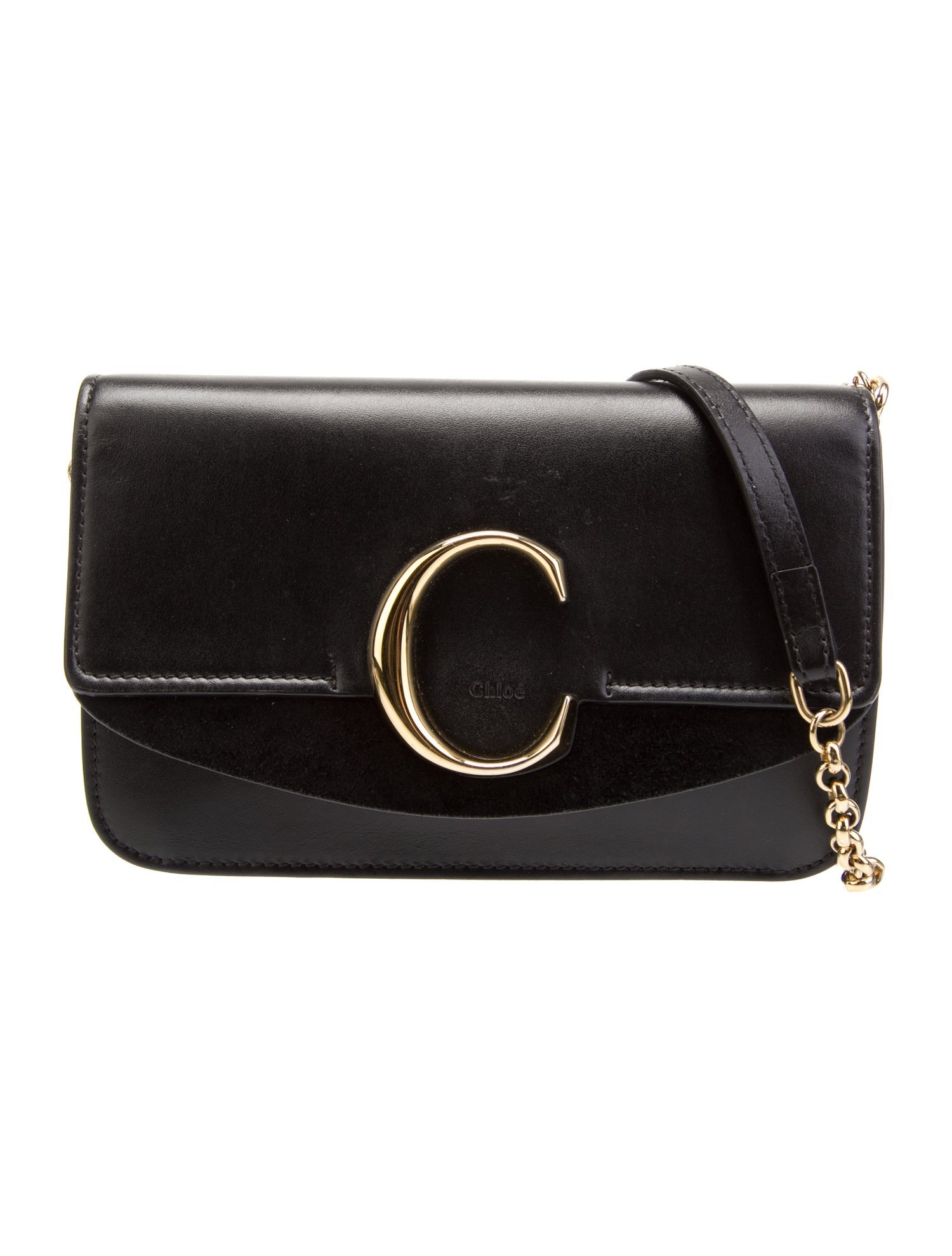 Chloé Leather C Crossbody Bag Black Crossbody Bags, Handbags