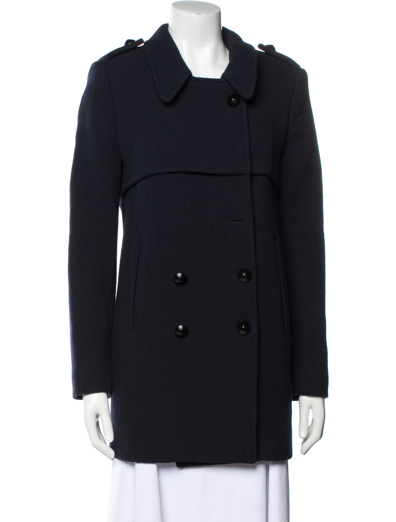 【関税&送料込】Chloe' Virgin Wool Blend Peacoat Chloé Pea Coat In Double Wool Crêpe | Chloé BA