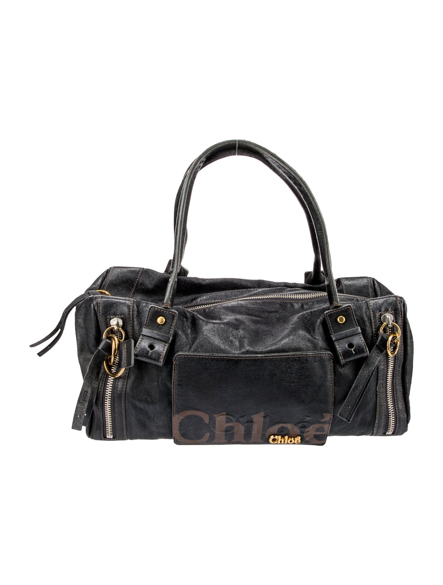 Chloé Eclipse Boston Leather Shoulder Bag - Black Shoulder