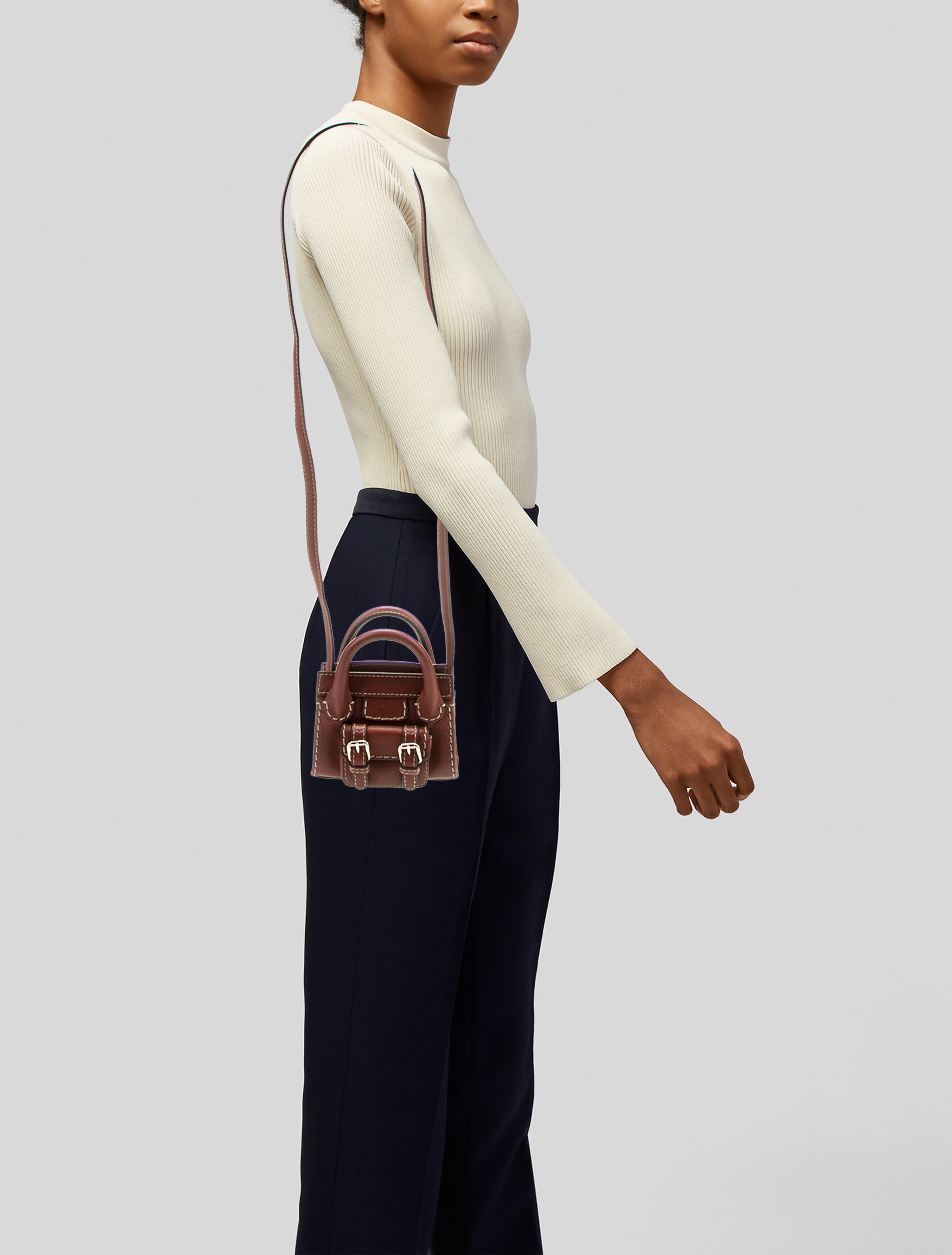 Chloé Edith Nano Leather Mini Bag - Brown Mini Bags, Handbags