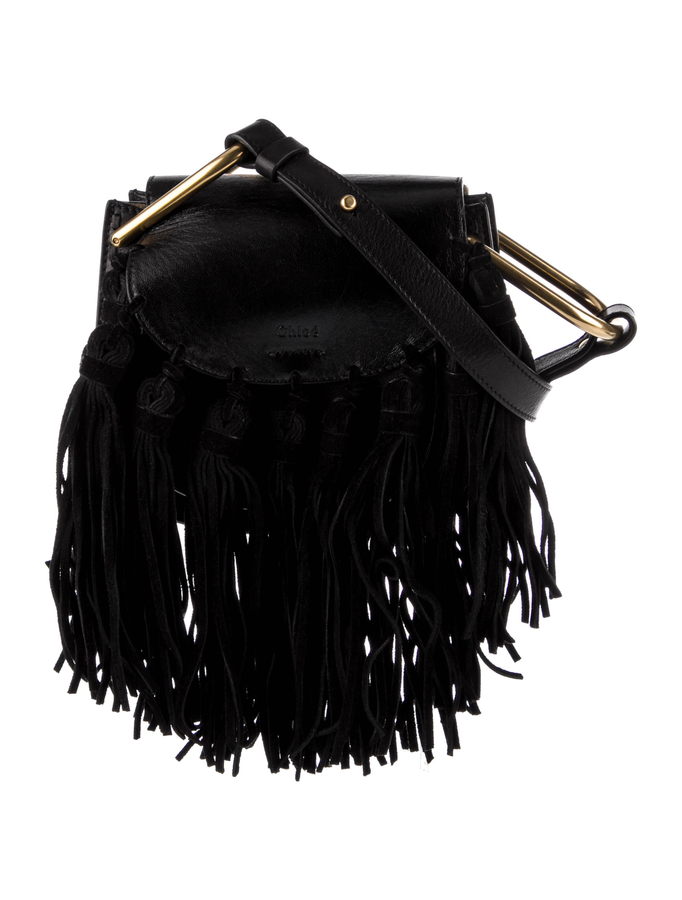 Chloé Fringed Leather Crossbody Bag Black Crossbody Bags, Handbags