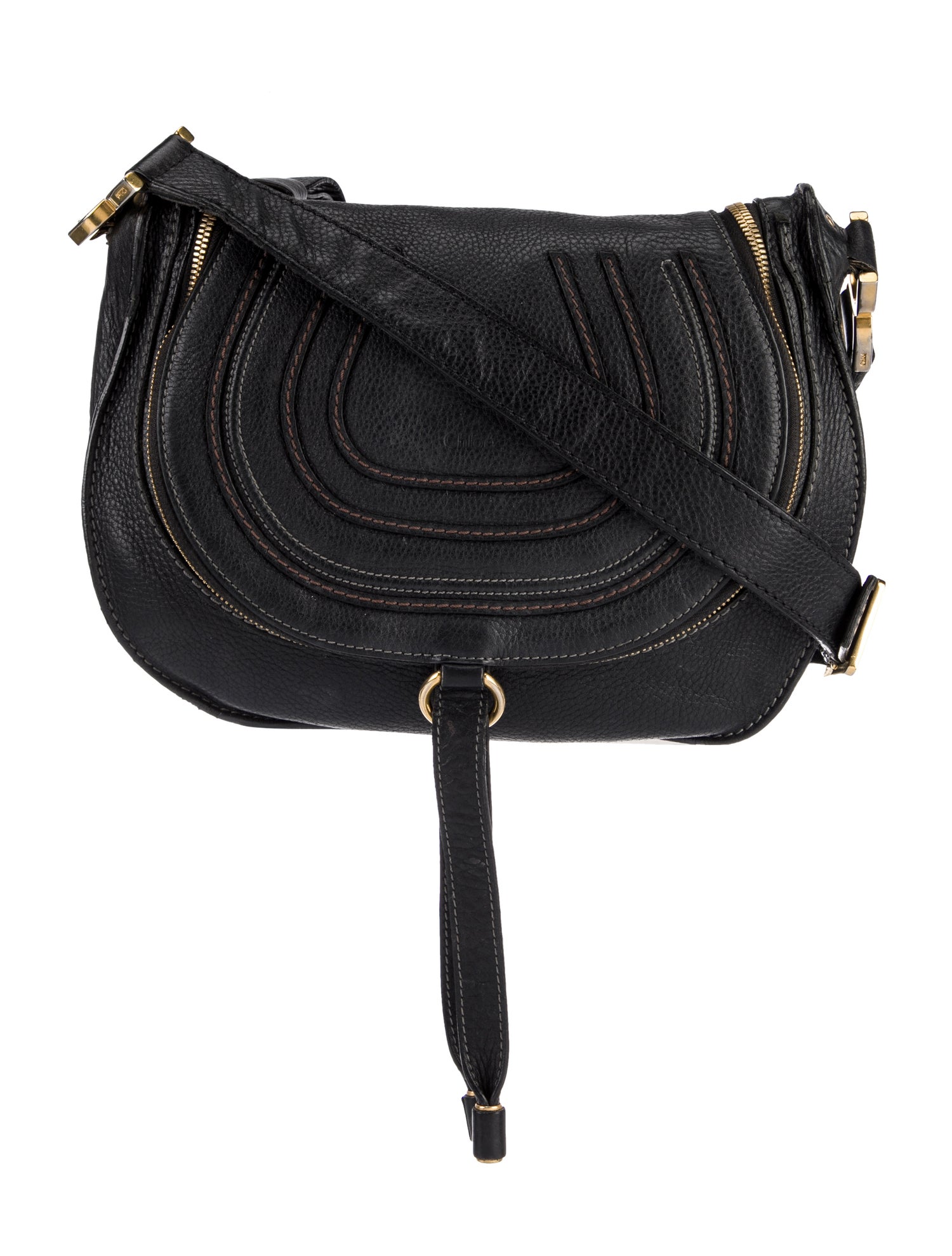 Chloé Marcie Leather Crossbody Bag Black Crossbody Bags, Handbags