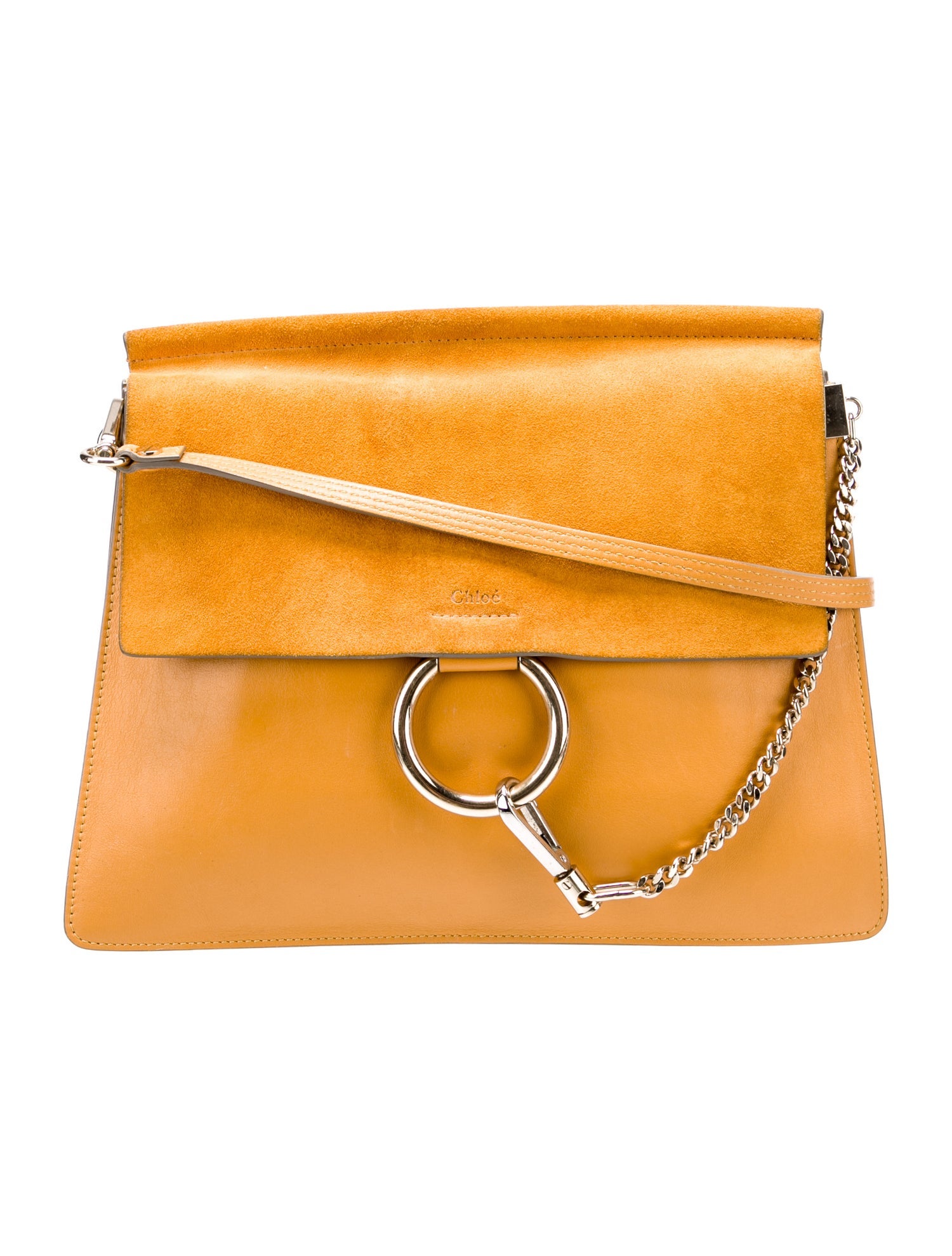 Chloé Medium Leather Faye Crossbody Bag Yellow Shoulder Bags